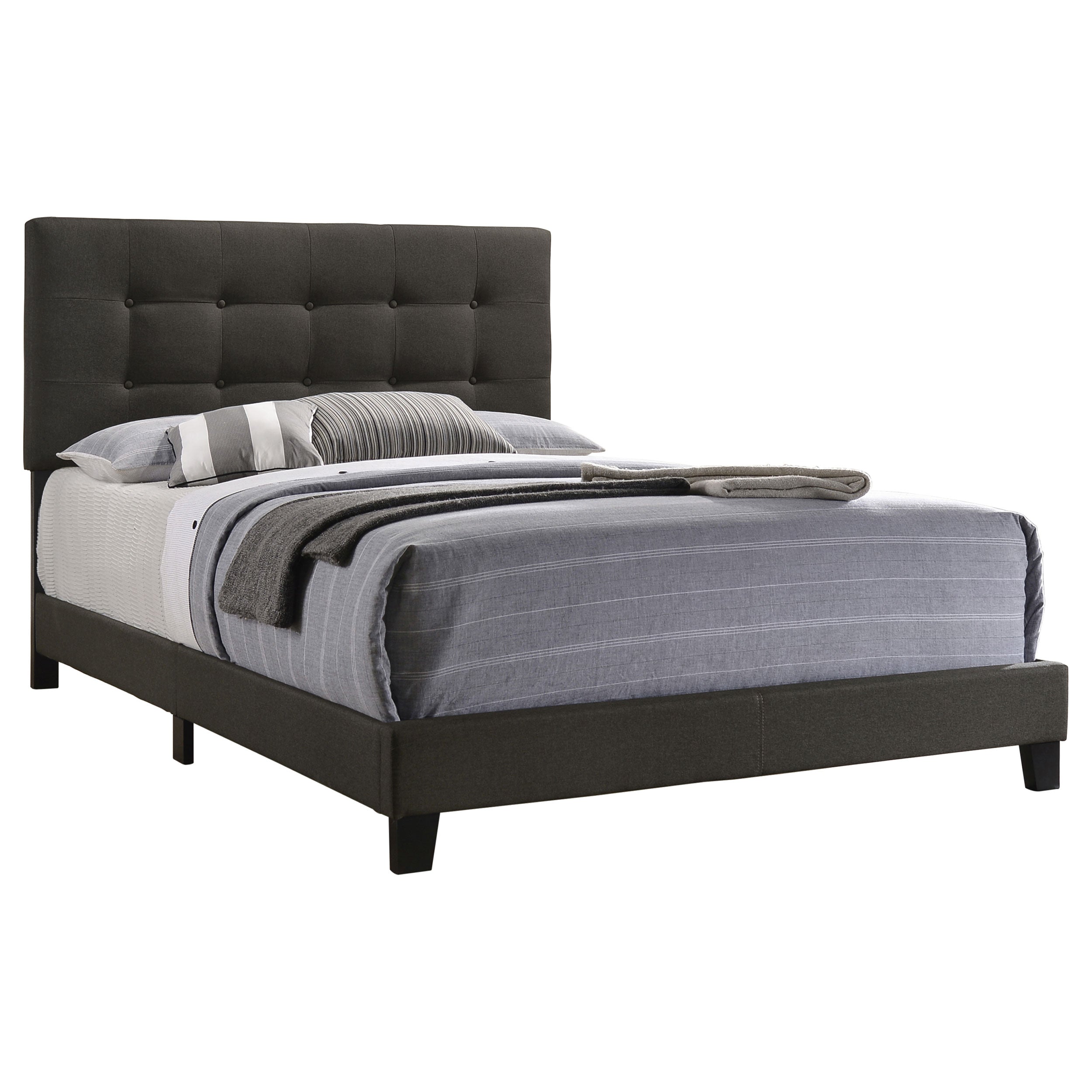 Mapes Upholstered  Panel Bed Charcoal