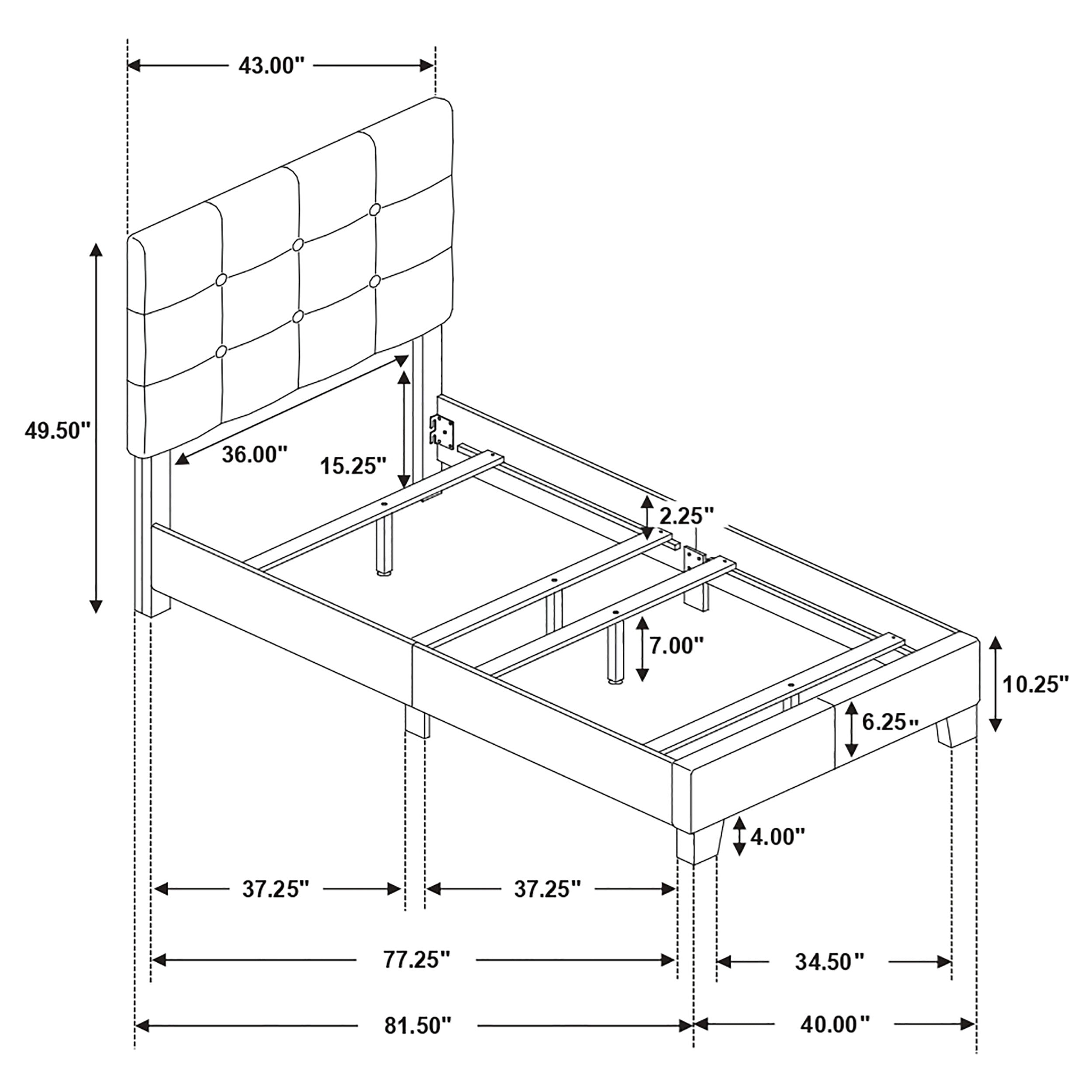 Mapes Upholstered  Panel Bed Charcoal