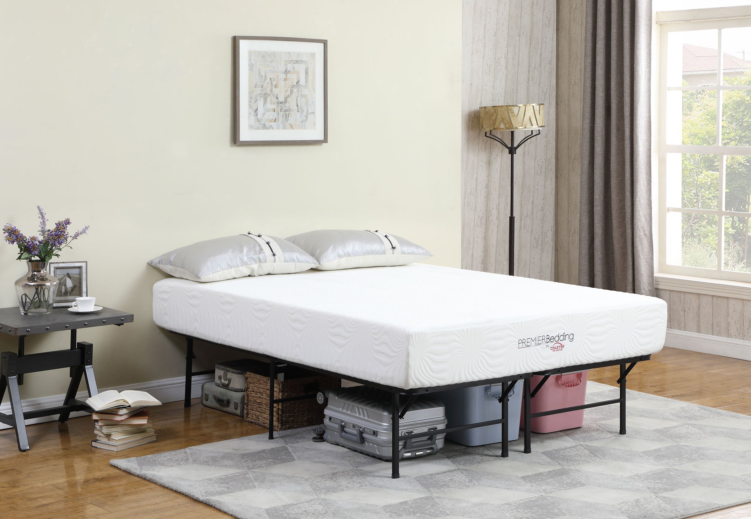 Mabel Metal Support Platform Bed Black