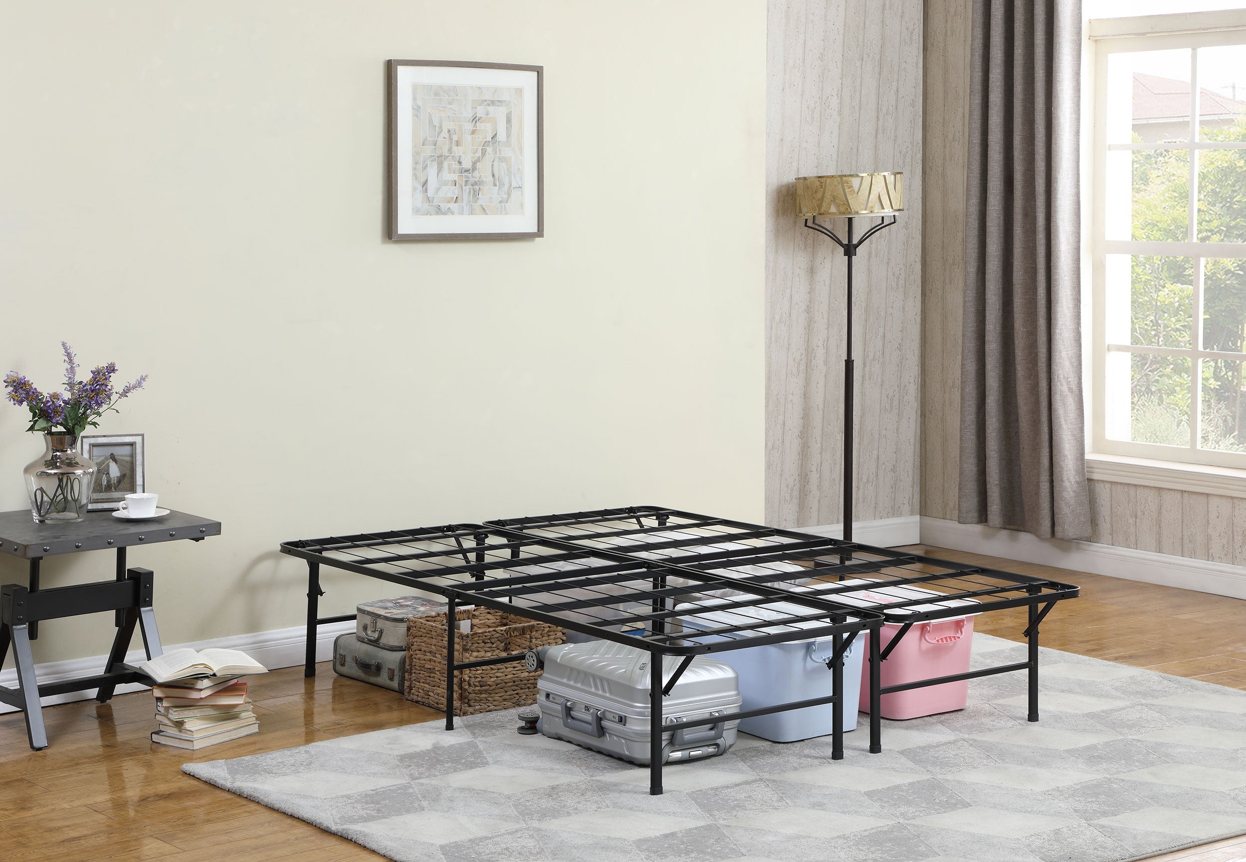Mabel Metal Support Platform Bed Black