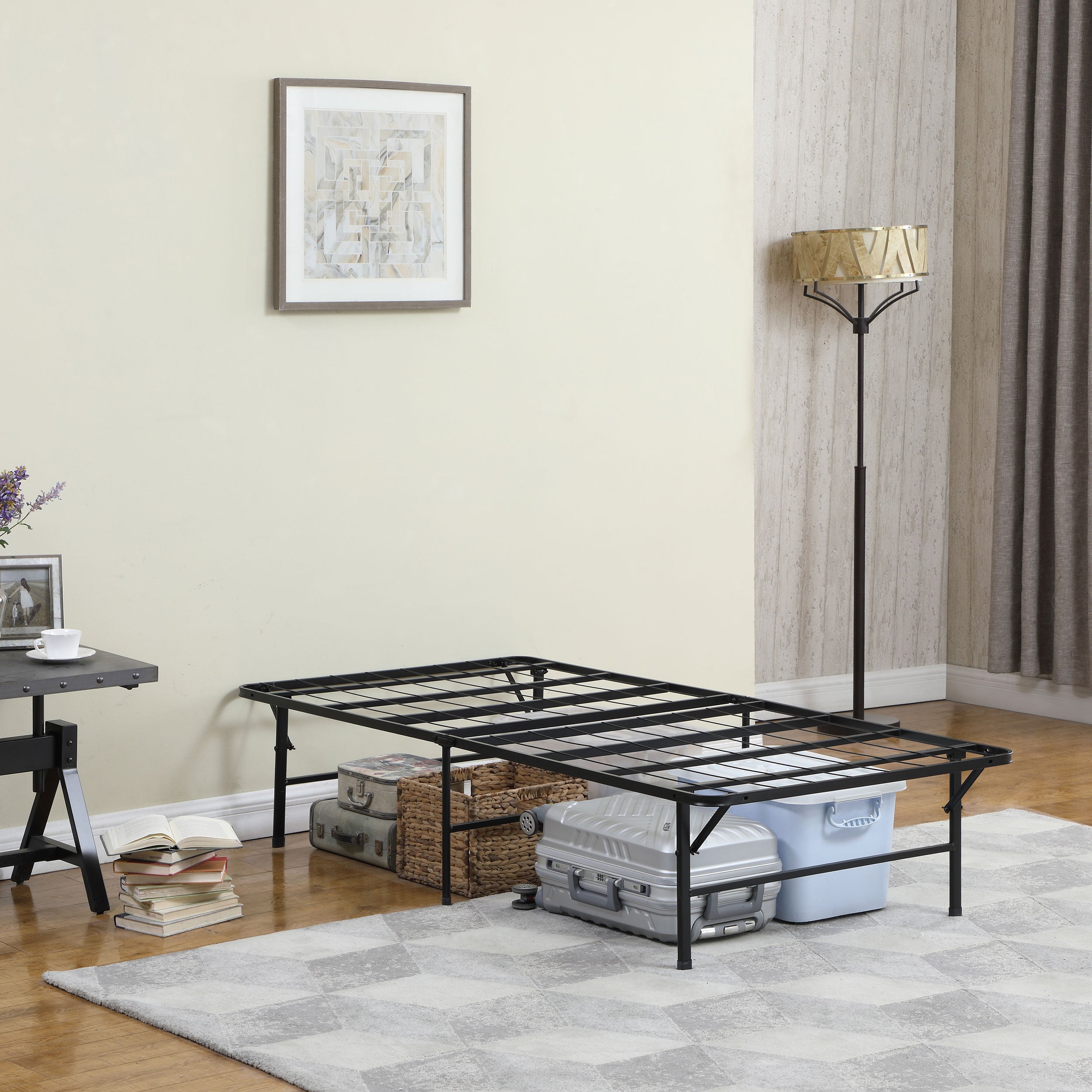 Mabel Metal Support Platform Bed Black