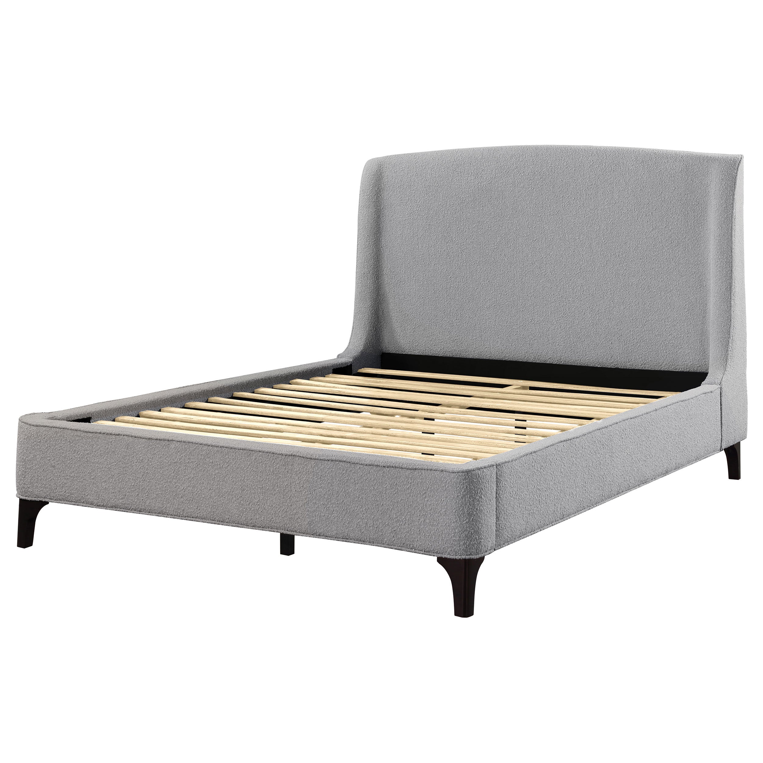 Mosby Upholstered  Wingback Bed Grey