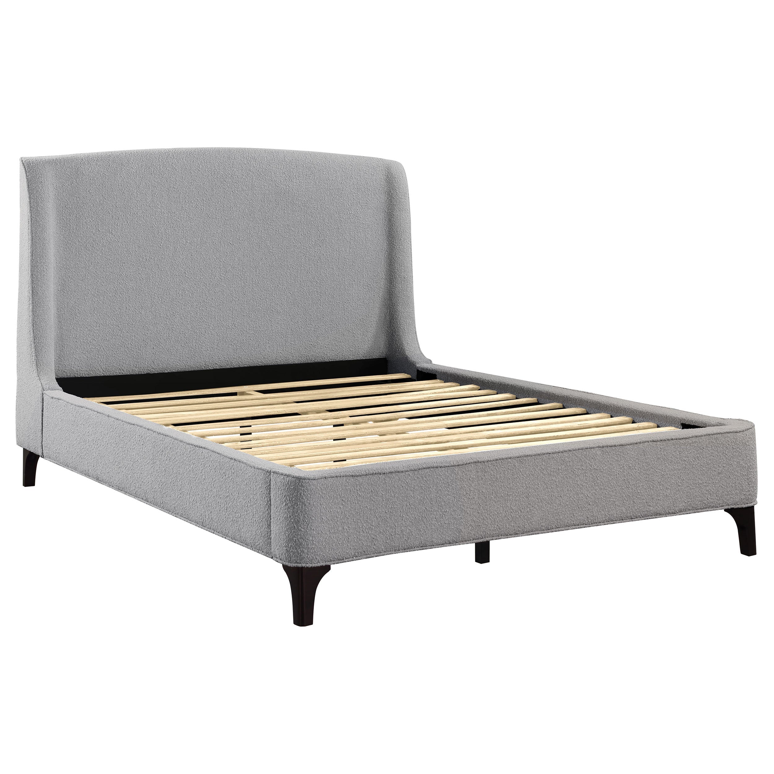 Mosby Upholstered  Wingback Bed Grey