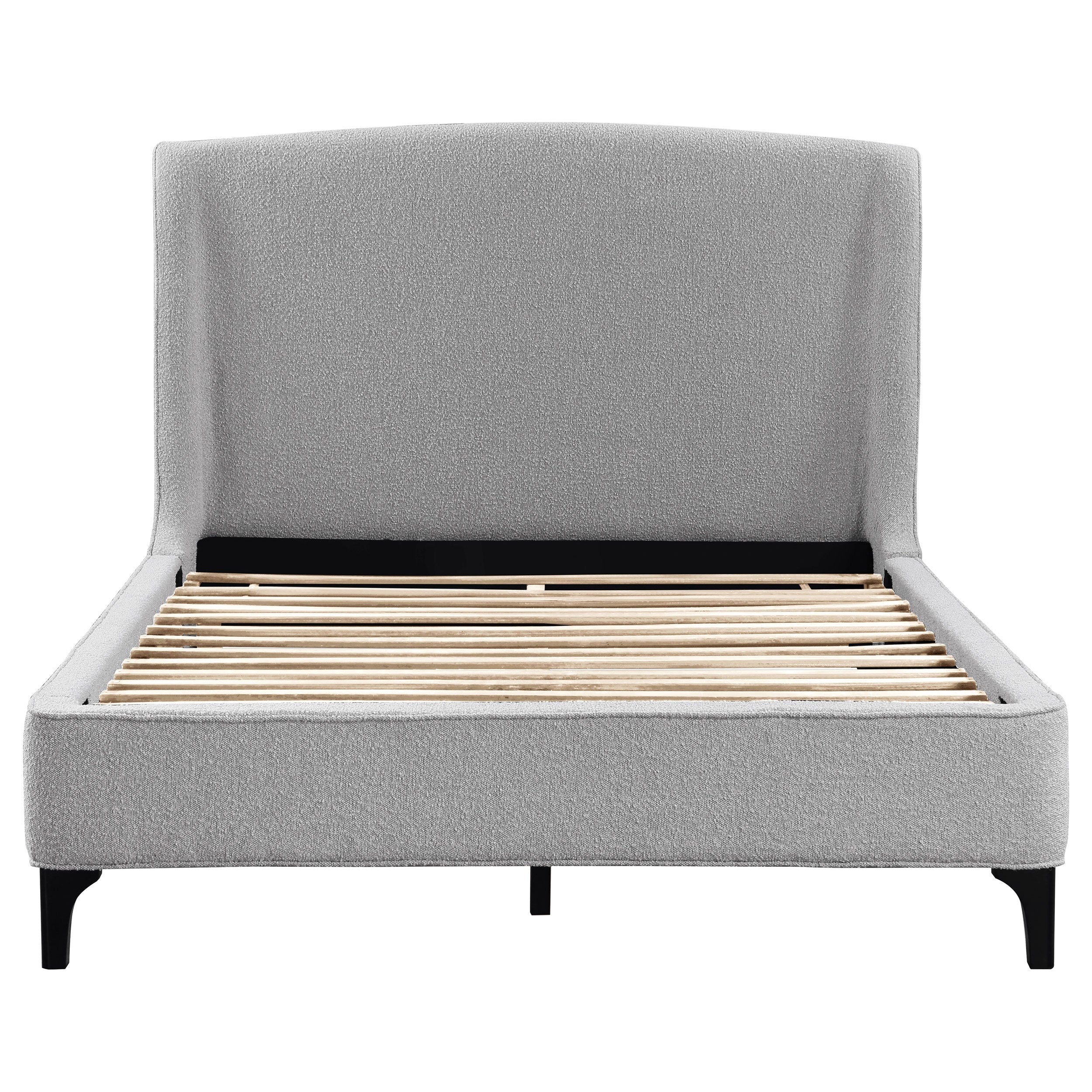 Mosby Upholstered  Wingback Bed Grey