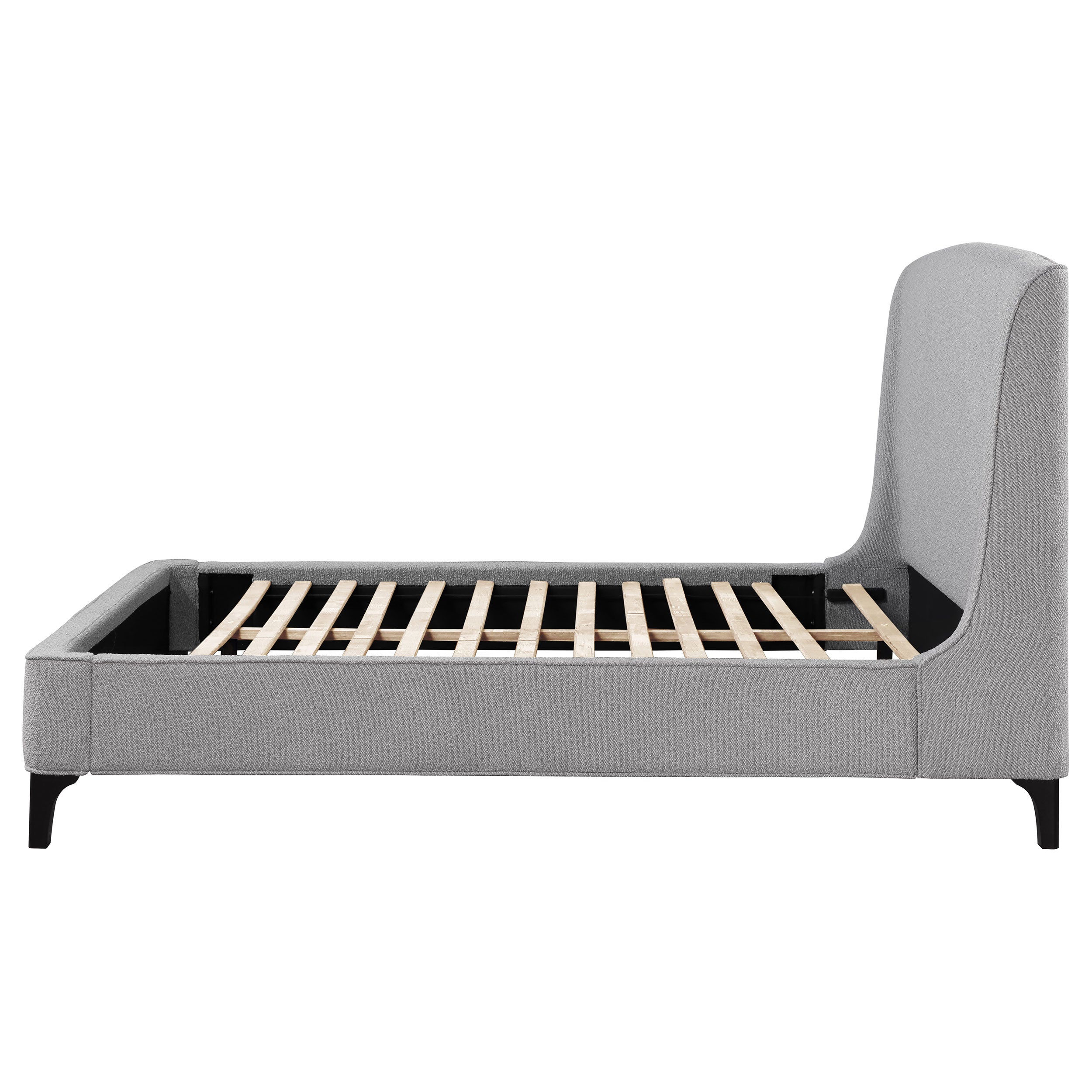 Mosby Upholstered  Wingback Bed Grey