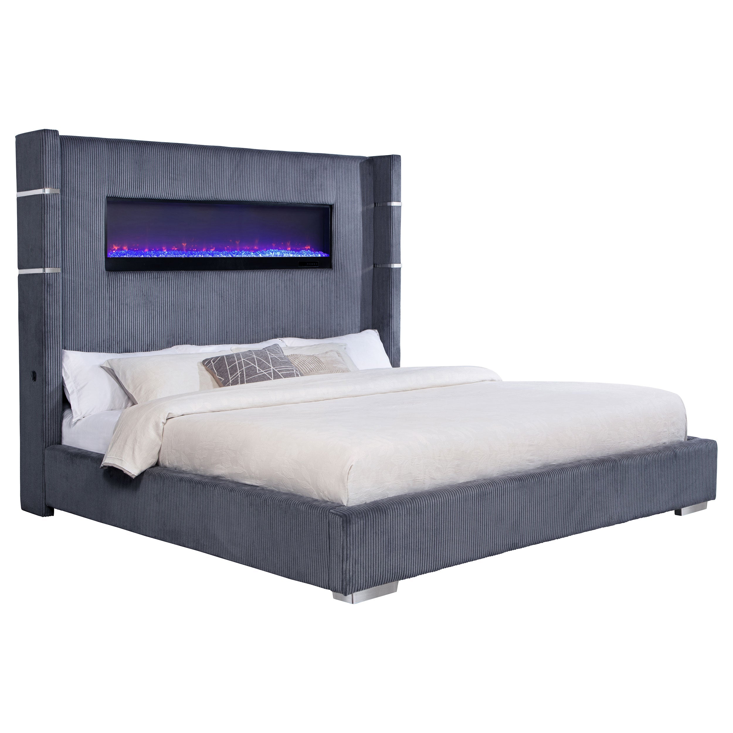 Tisdall Upholstered  Flame Visualizer Bed Black