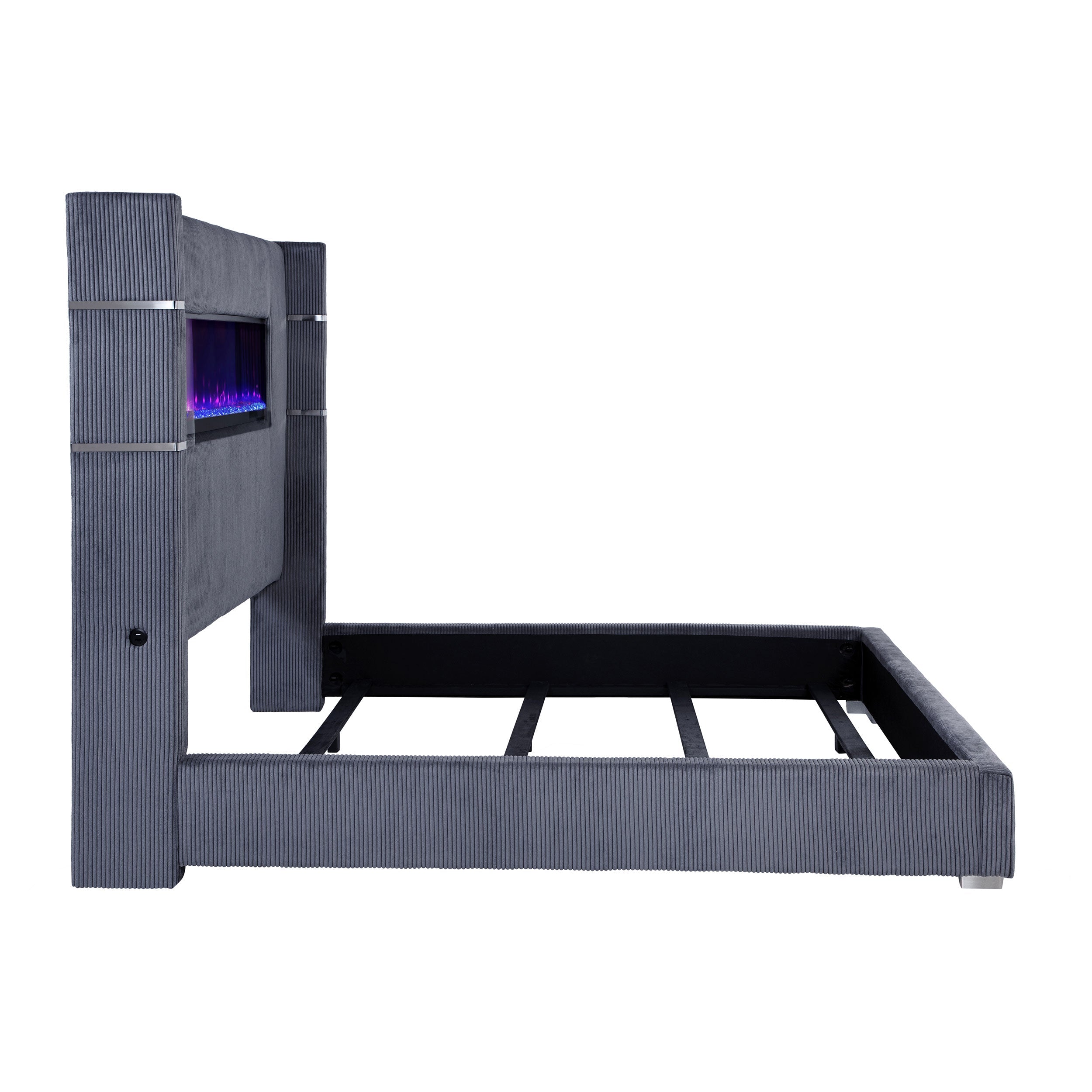 Tisdall Upholstered  Flame Visualizer Bed Black