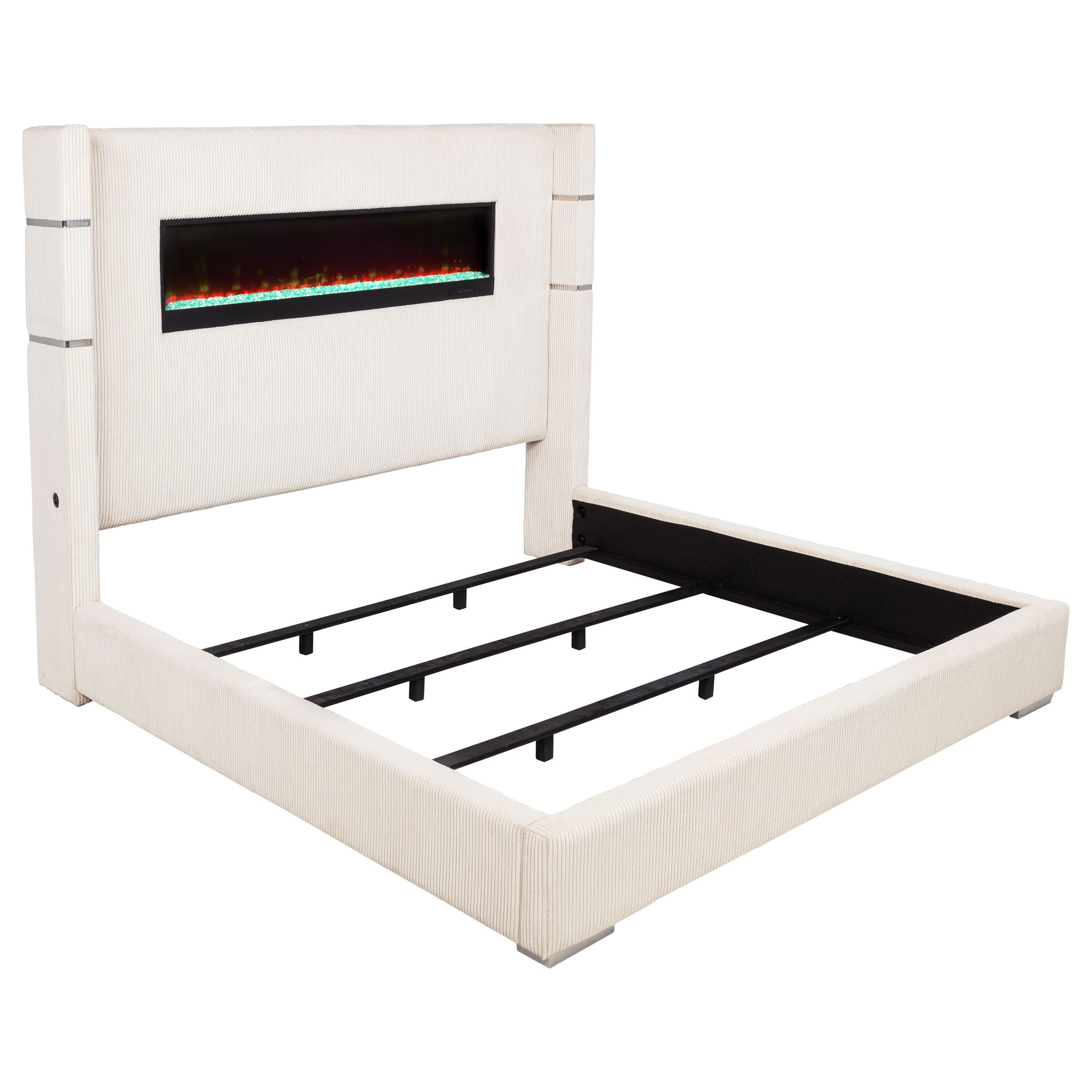 Tisdall Upholstered  Flame Visualizer Bed Black