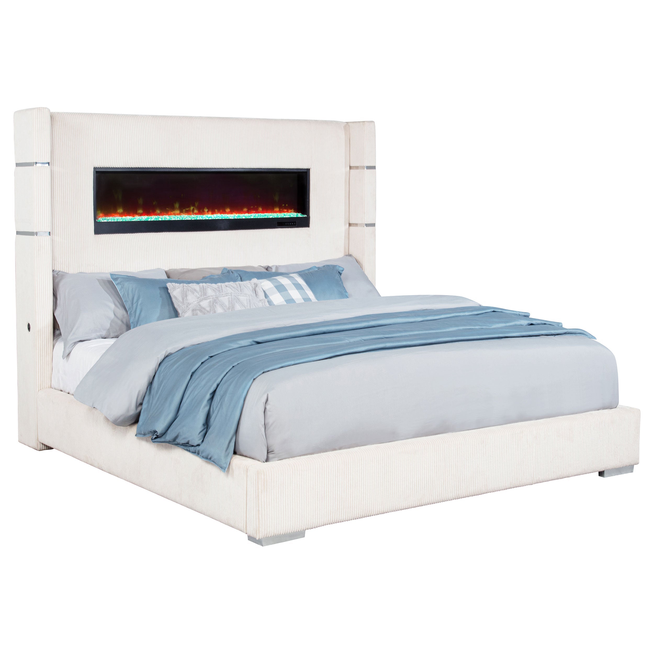 Tisdall Upholstered  Flame Visualizer Bed Black