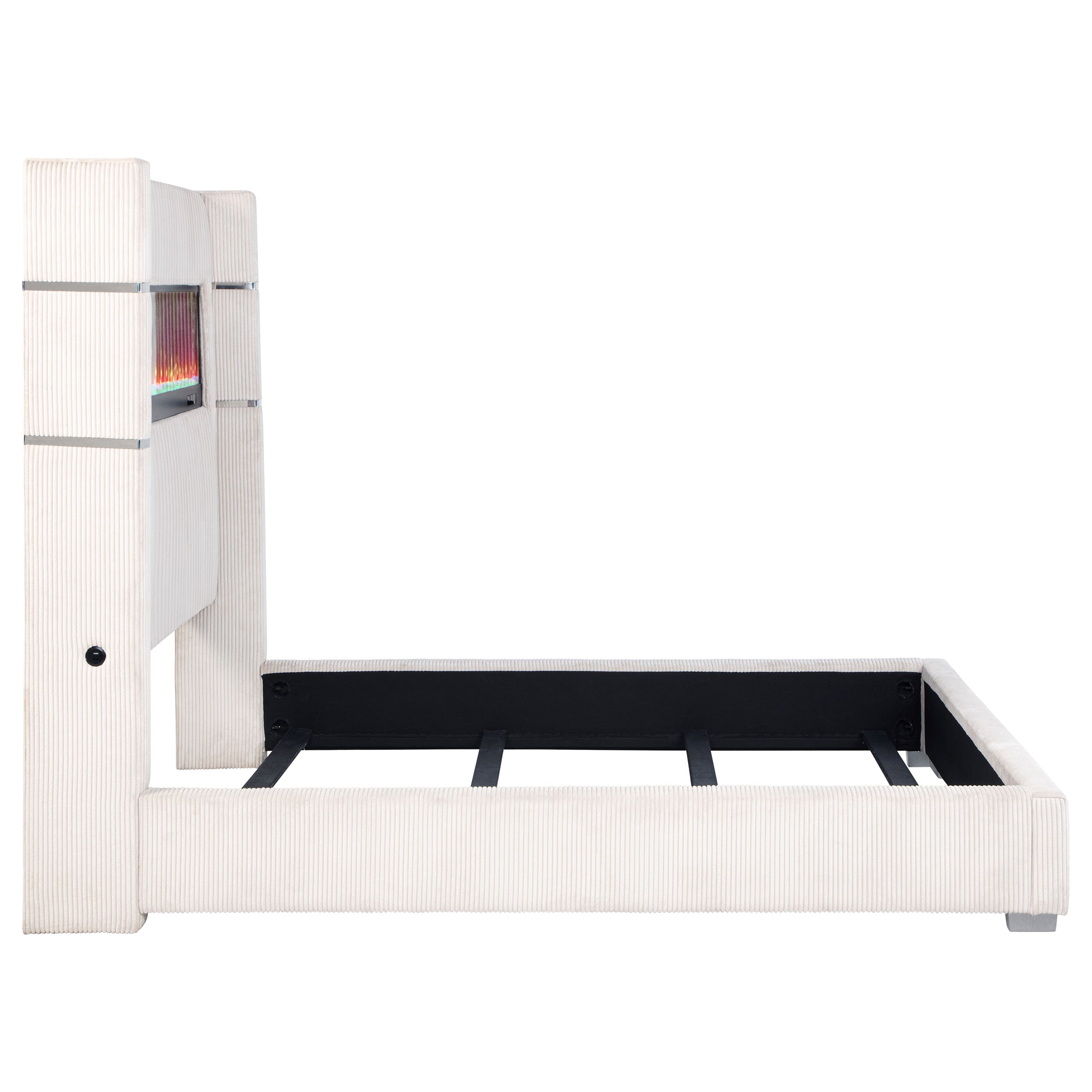 Tisdall Upholstered  Flame Visualizer Bed Black