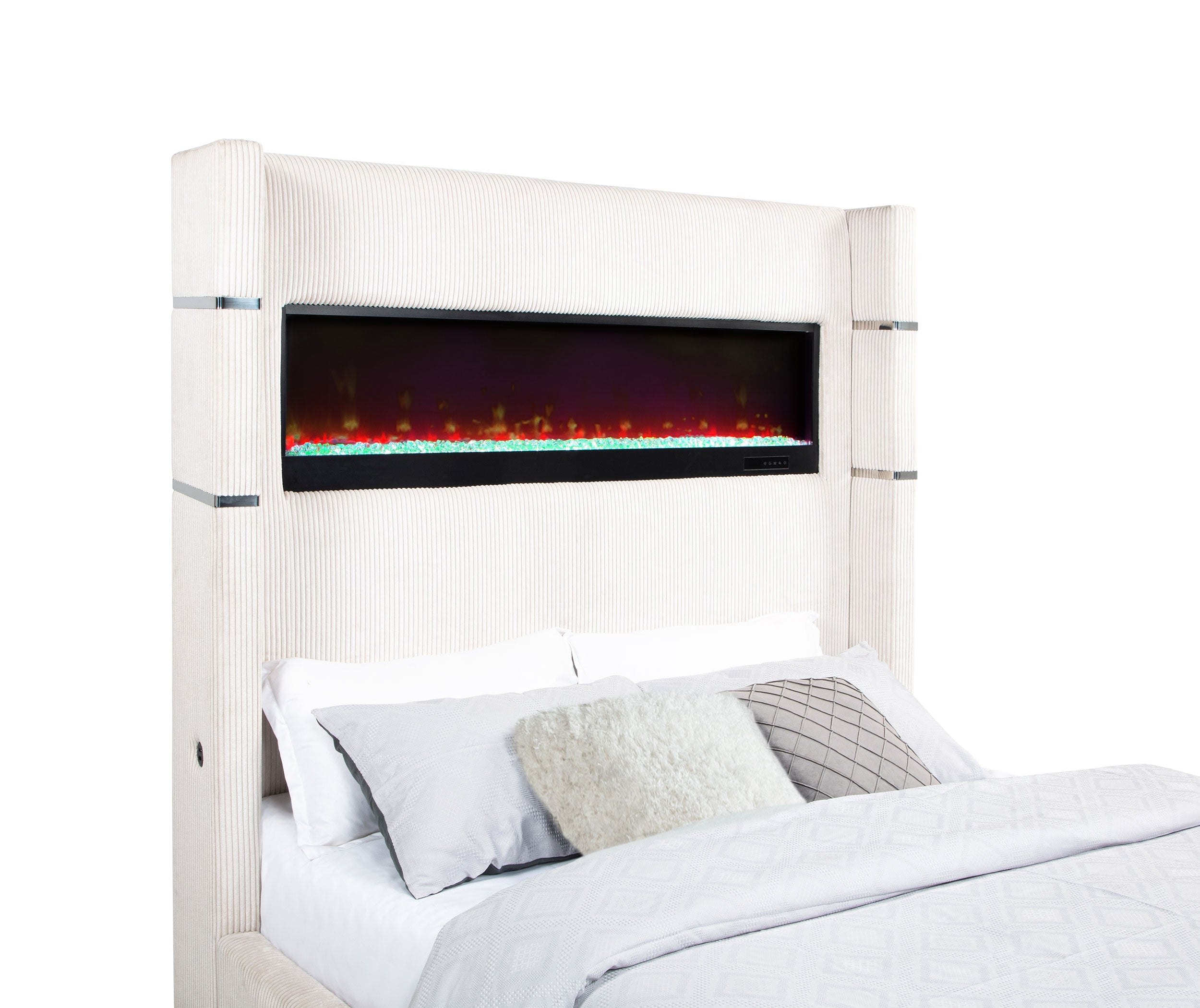 Tisdall Upholstered  Flame Visualizer Bed Black