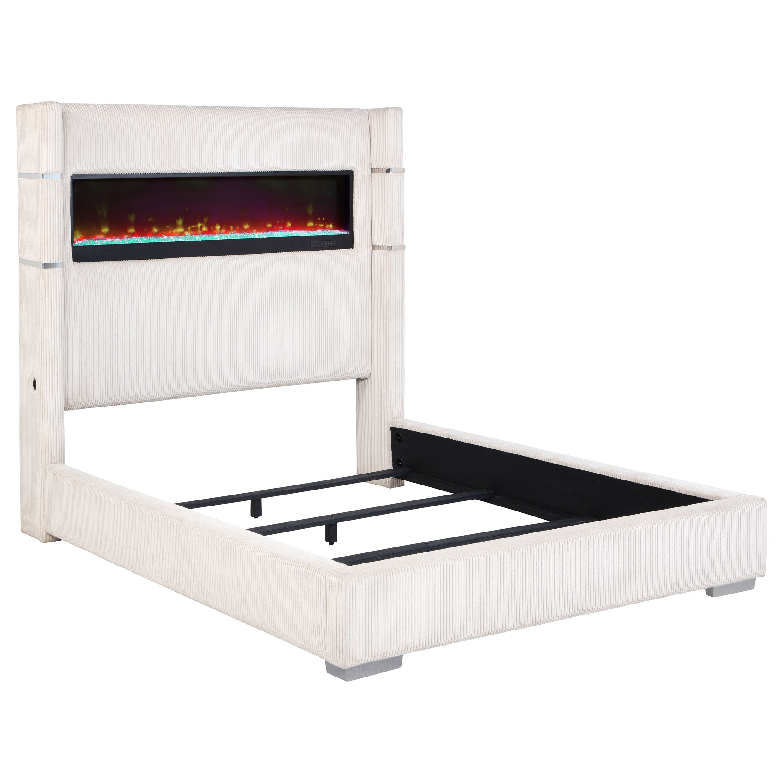 Tisdall Upholstered  Flame Visualizer Bed Black