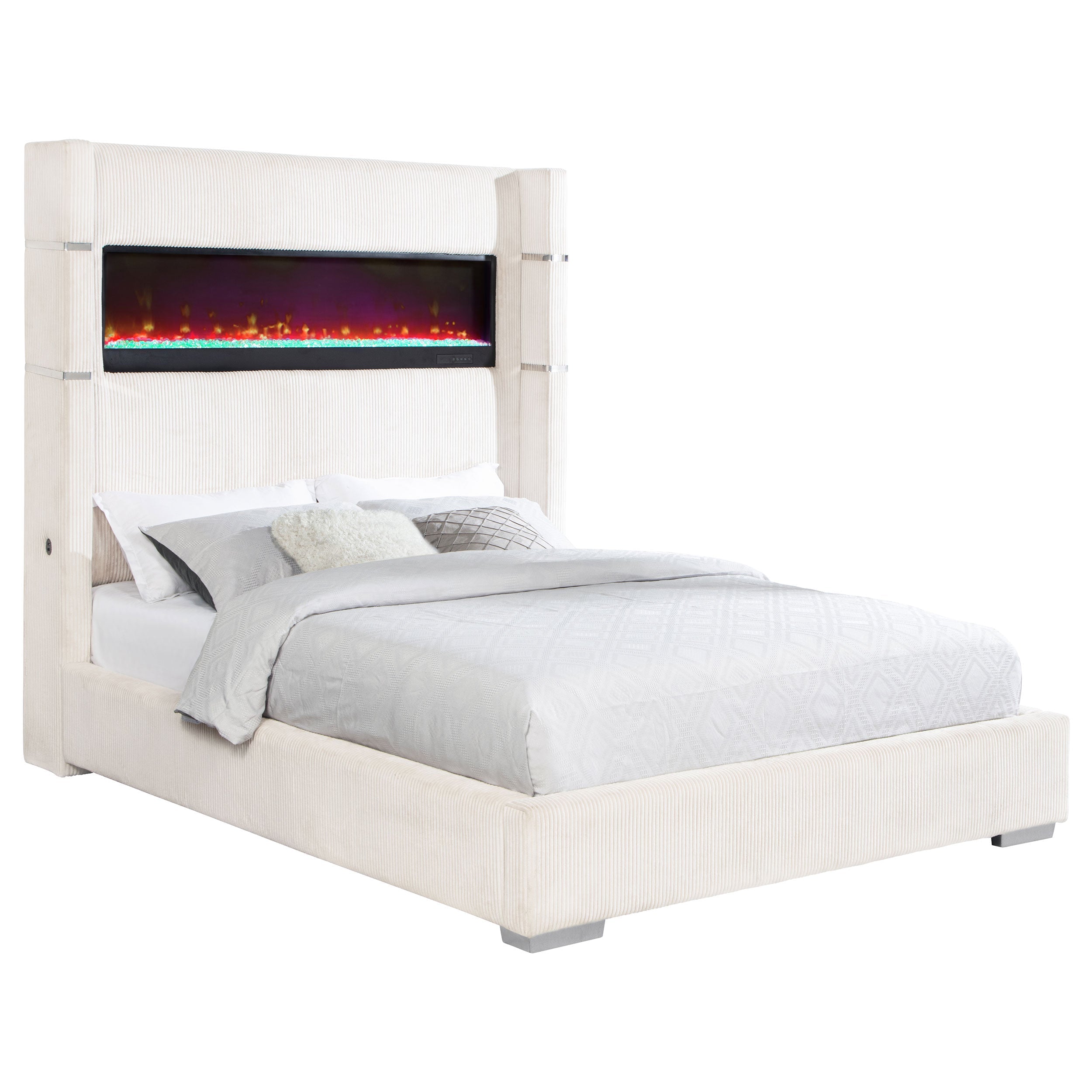Tisdall Upholstered  Flame Visualizer Bed Black