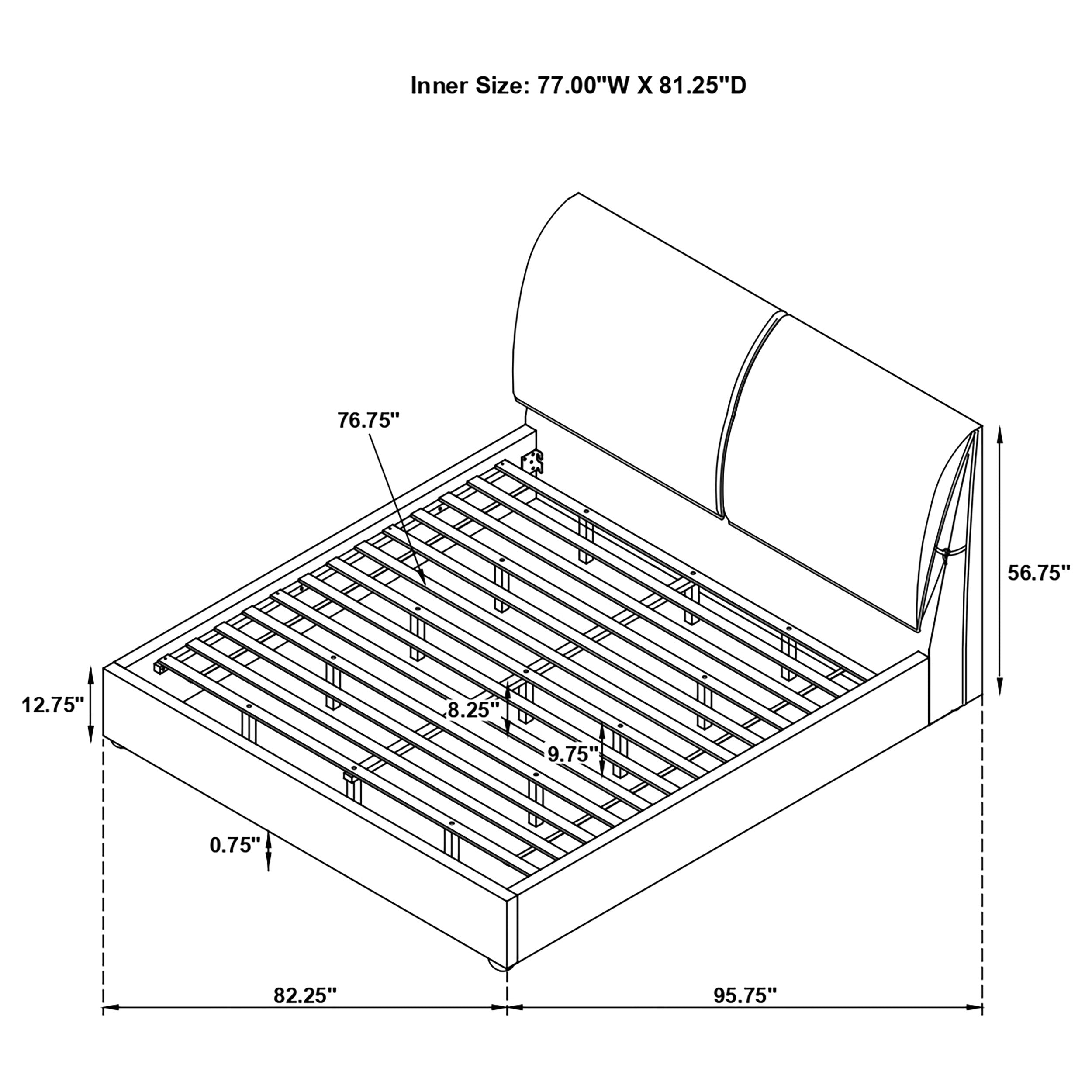 Laurel Upholstered Panel Bed Dark Grey