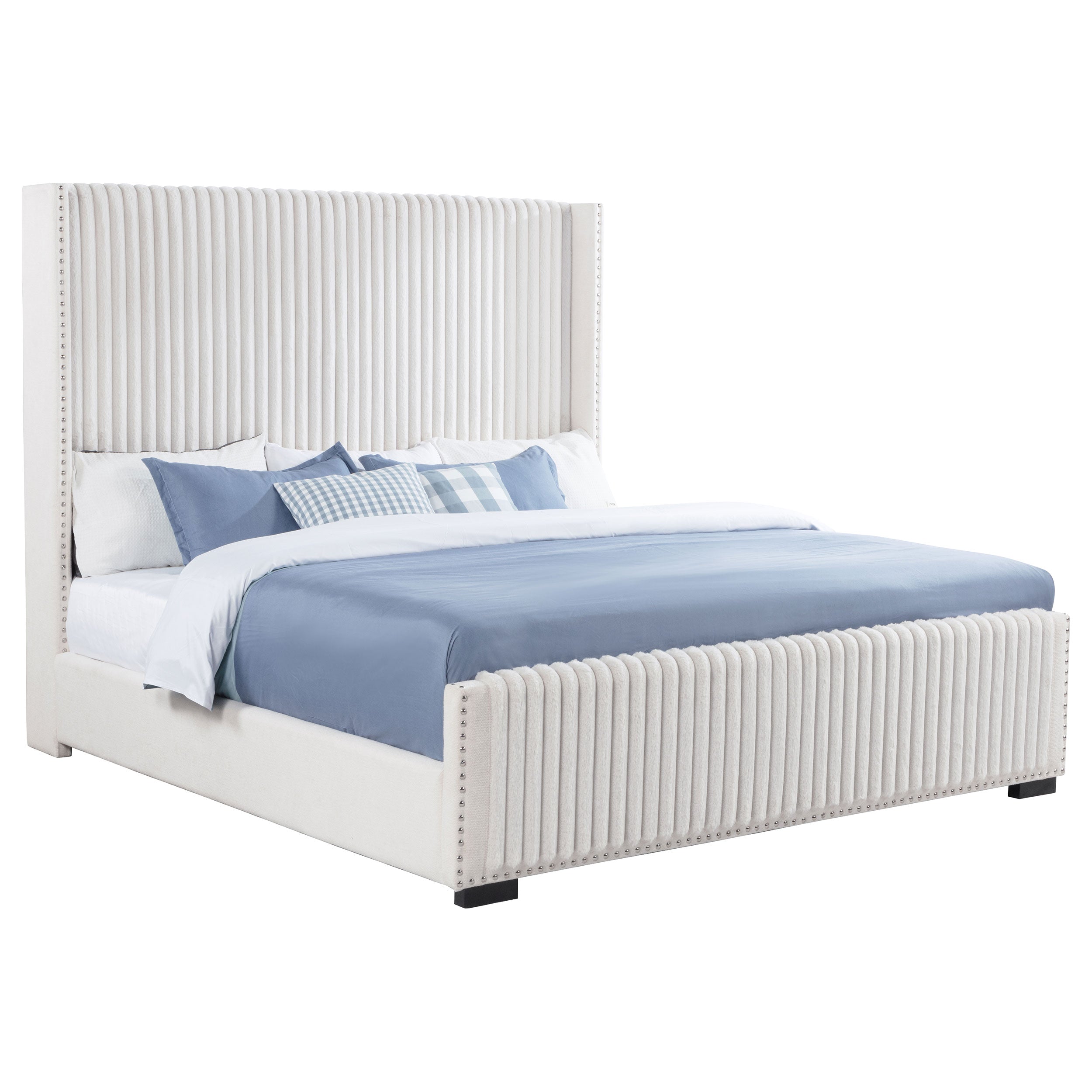 Natasha 65-inch Upholstered  Bed Cream