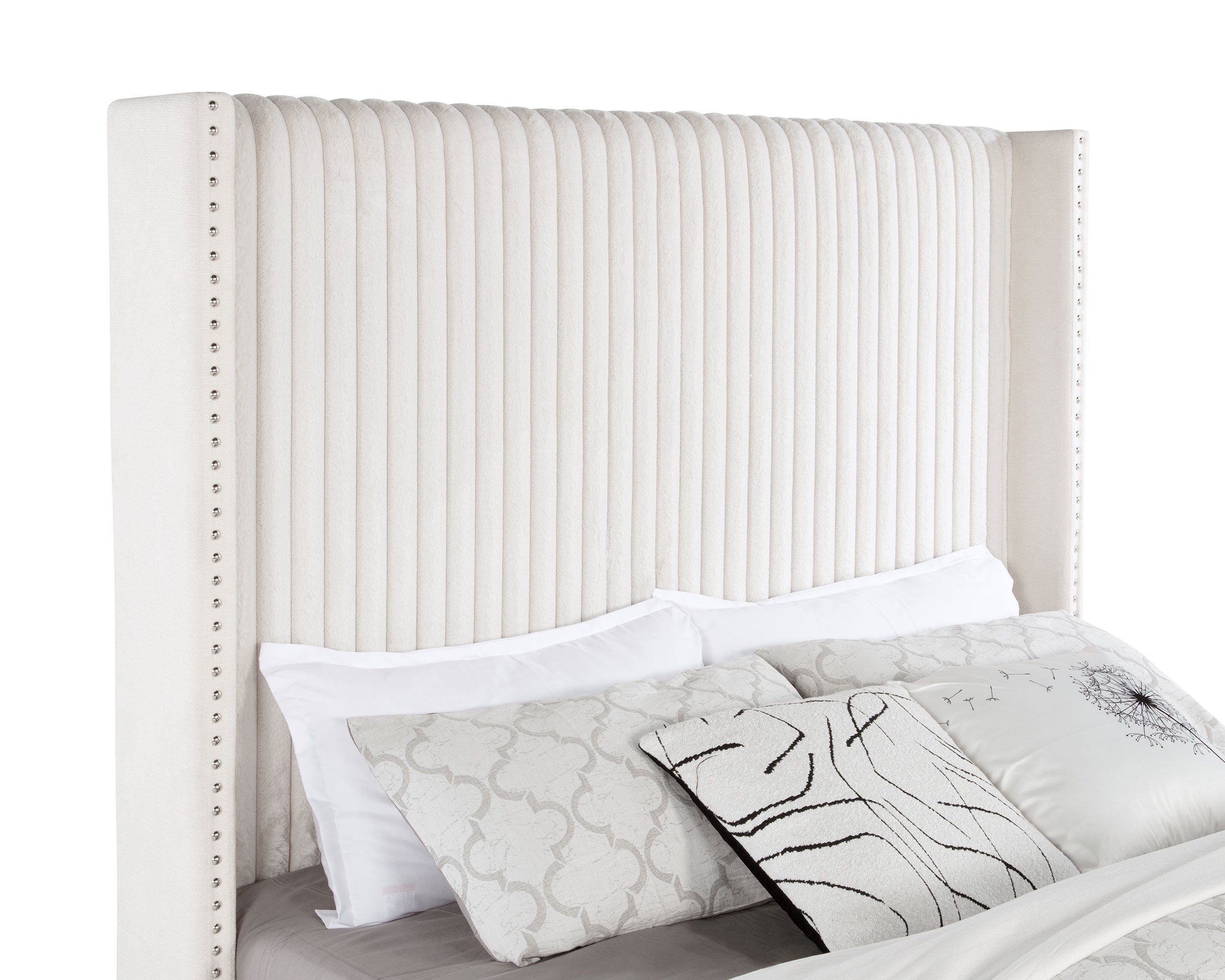 Natasha 65-inch Upholstered  Bed Cream