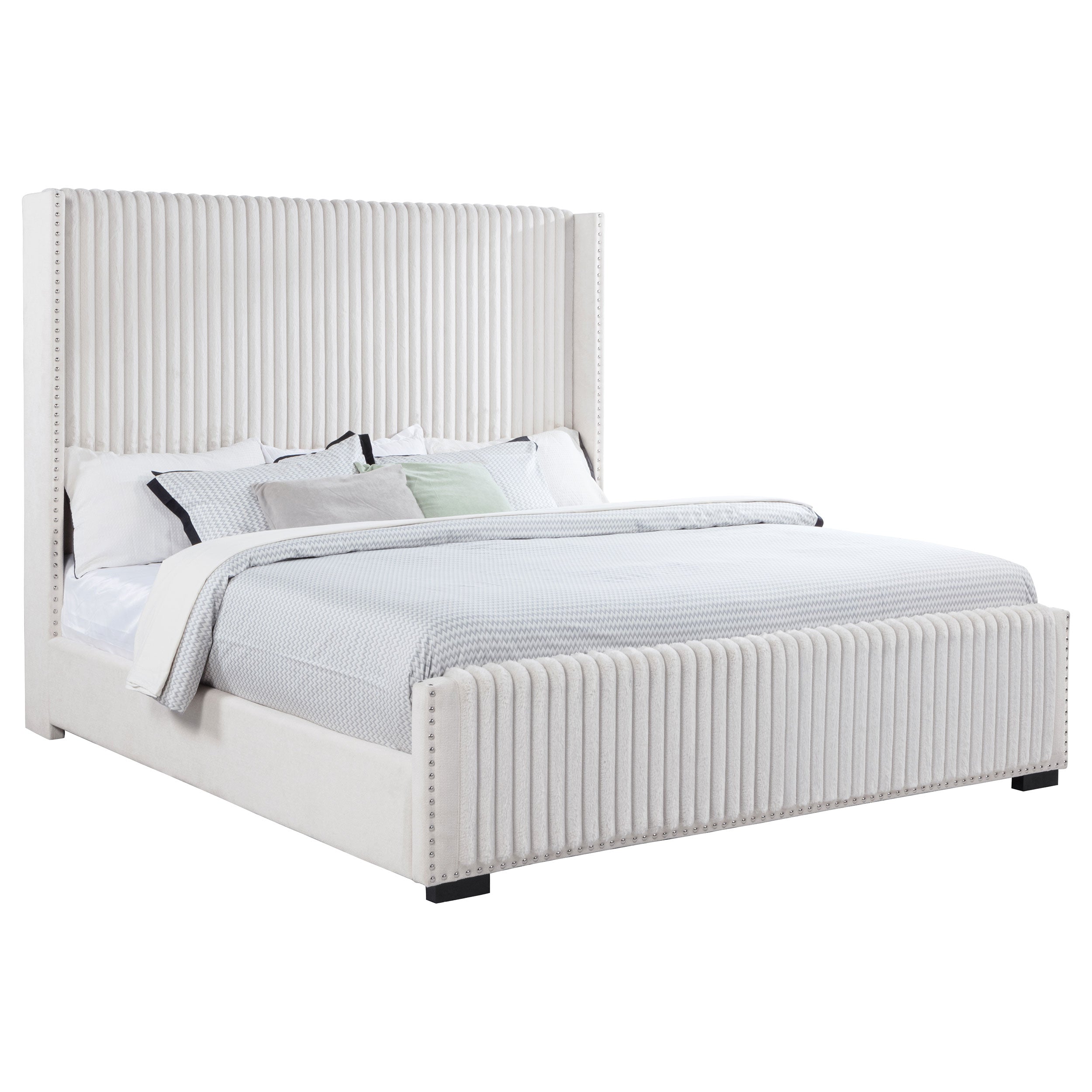 Natasha 65-inch Upholstered  Bed Cream