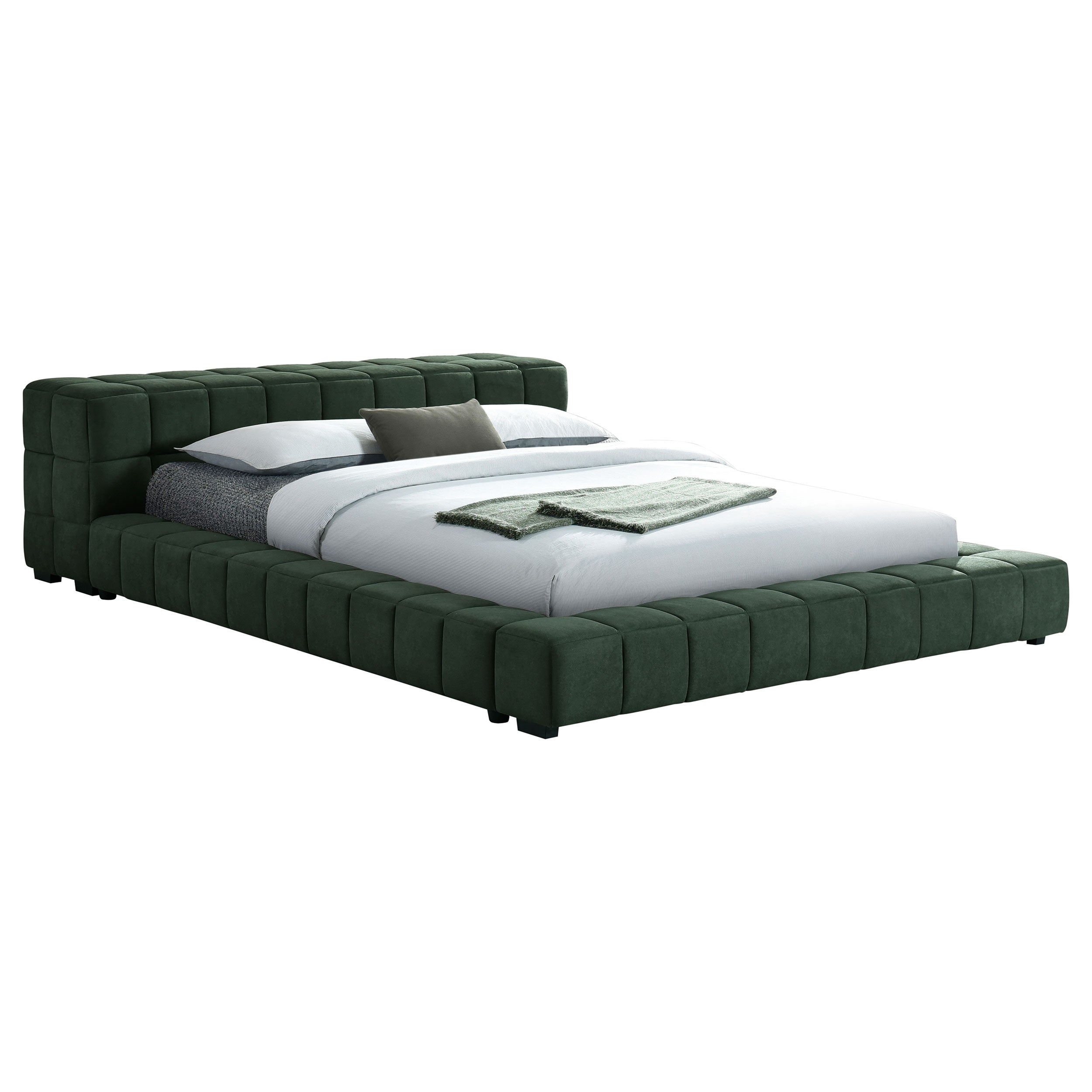 Trinity Upholstered  Platform Bed Green