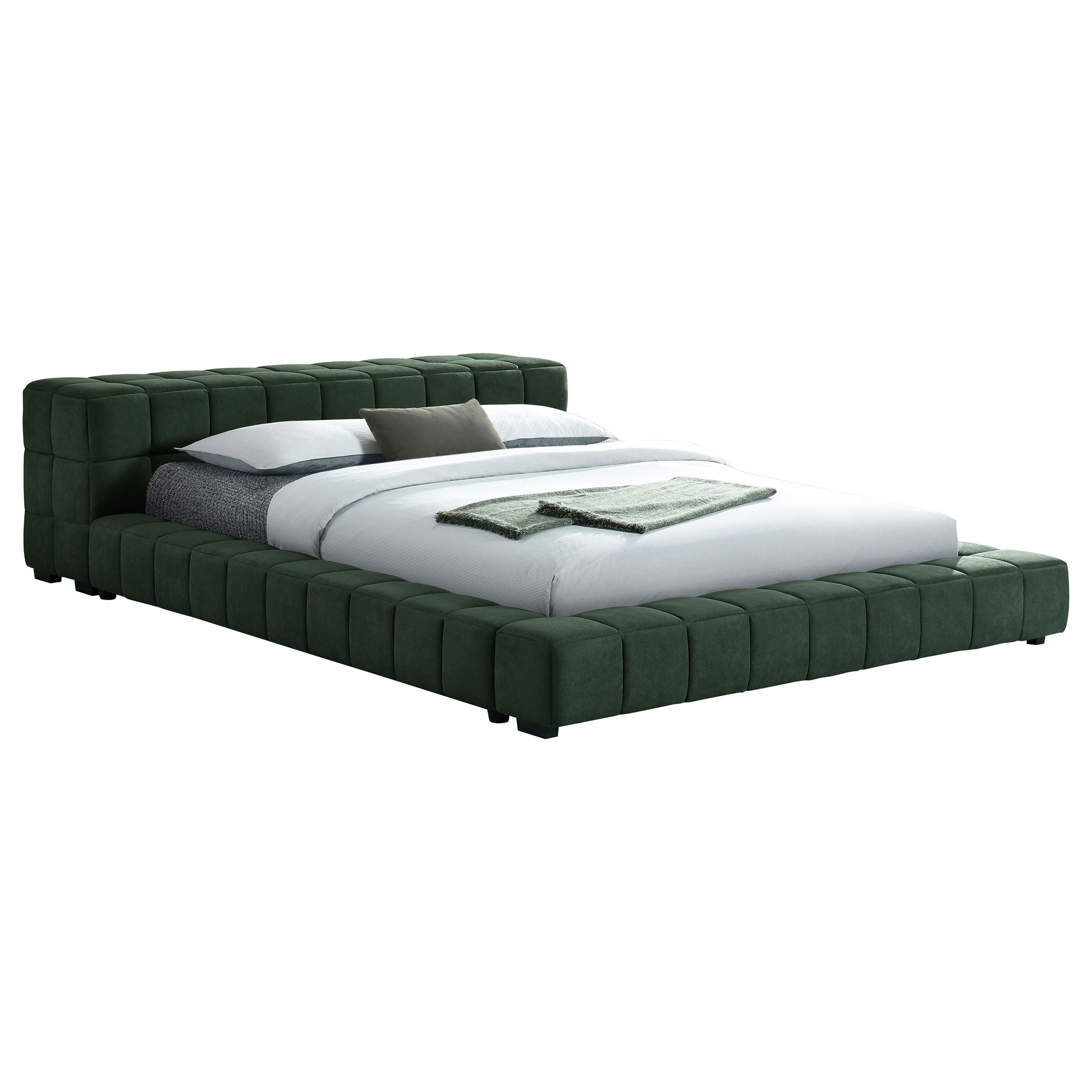Trinity Upholstered  Platform Bed Green