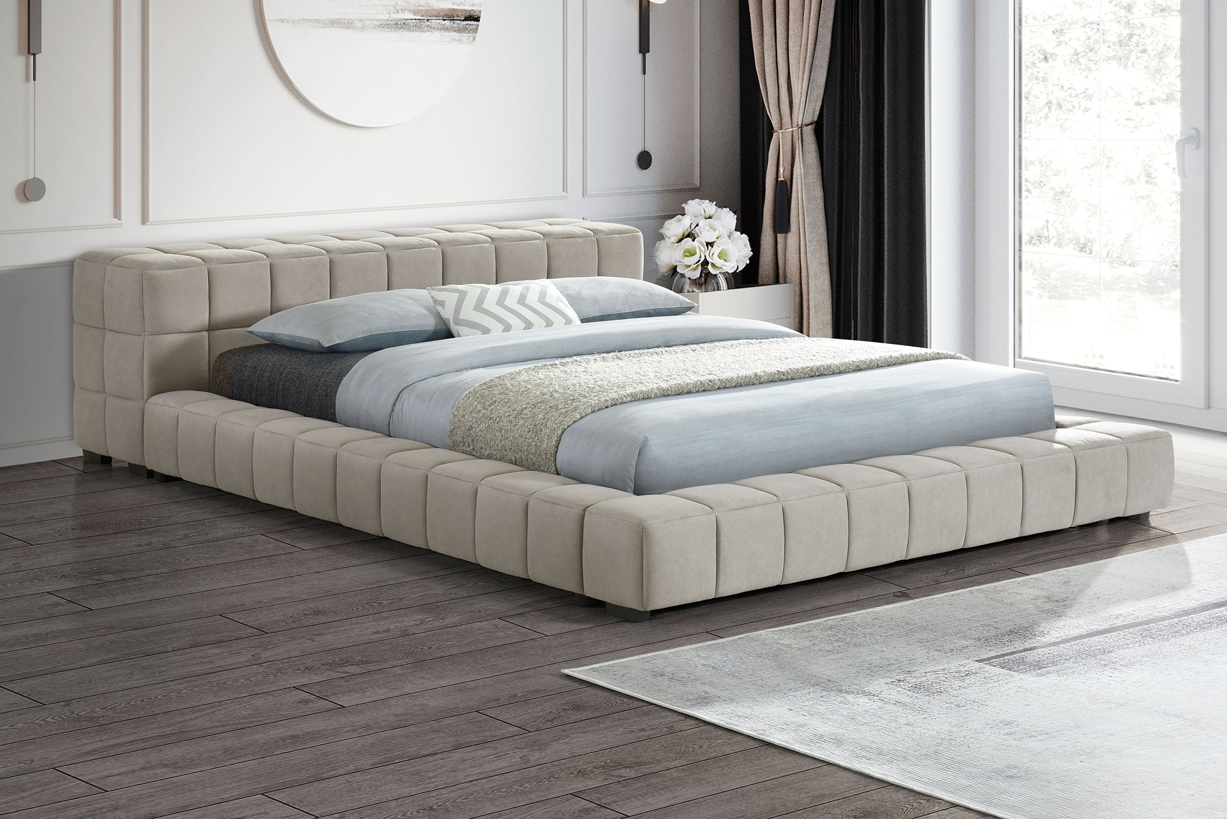 Trinity Upholstered  Platform Bed Green