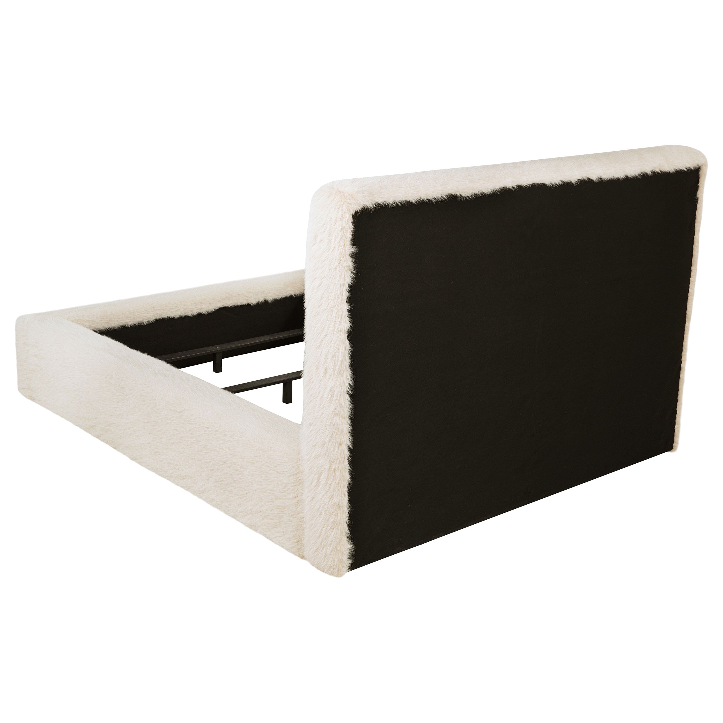 Rebecca Faux Fur Upholstered Bed Cream