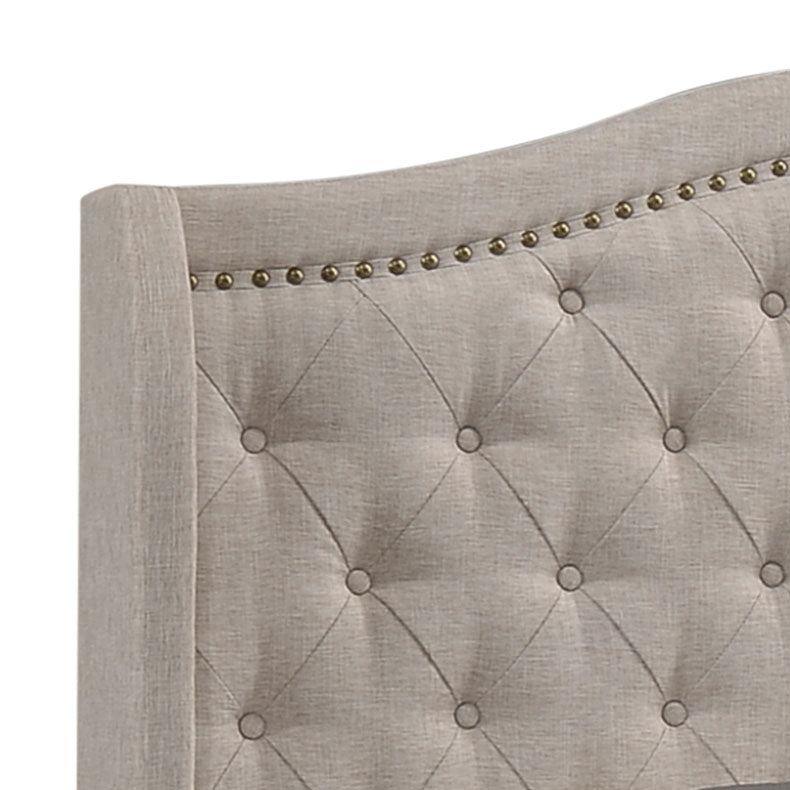Sonoma Upholstered  Wingback Bed Beige