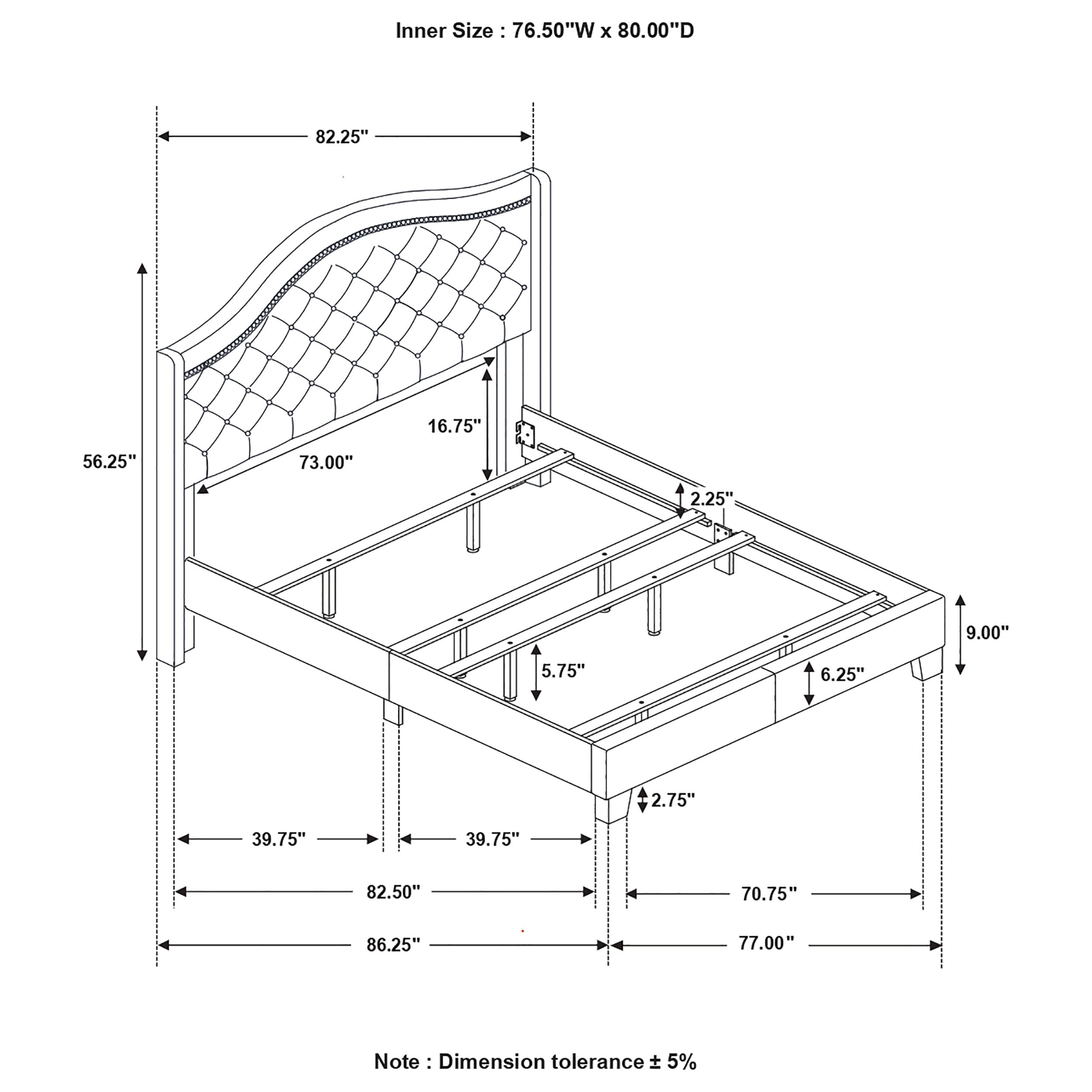 Sonoma Upholstered  Wingback Bed Beige