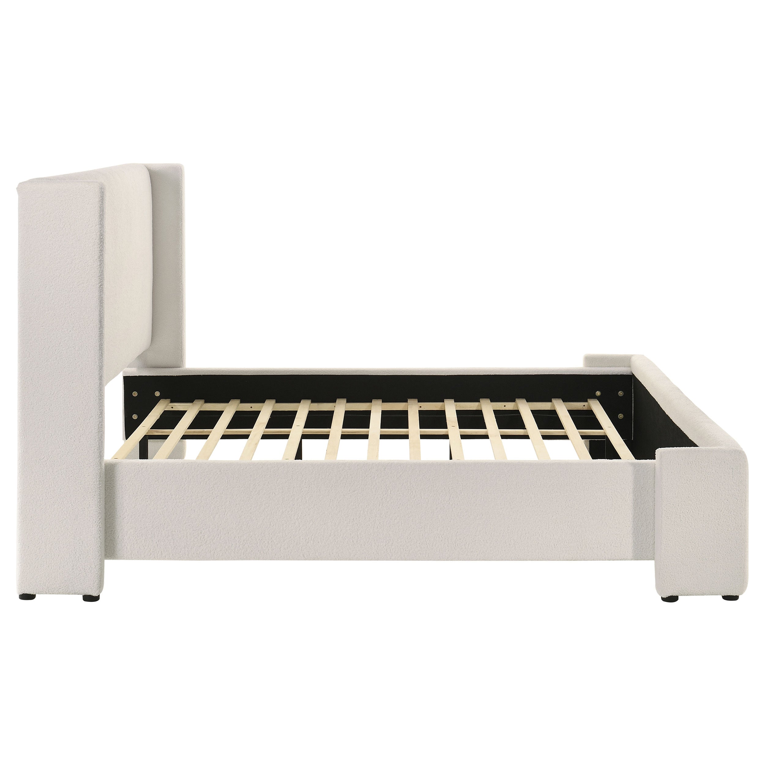 Alamosa Boucle Upholstered  Platform Bed White