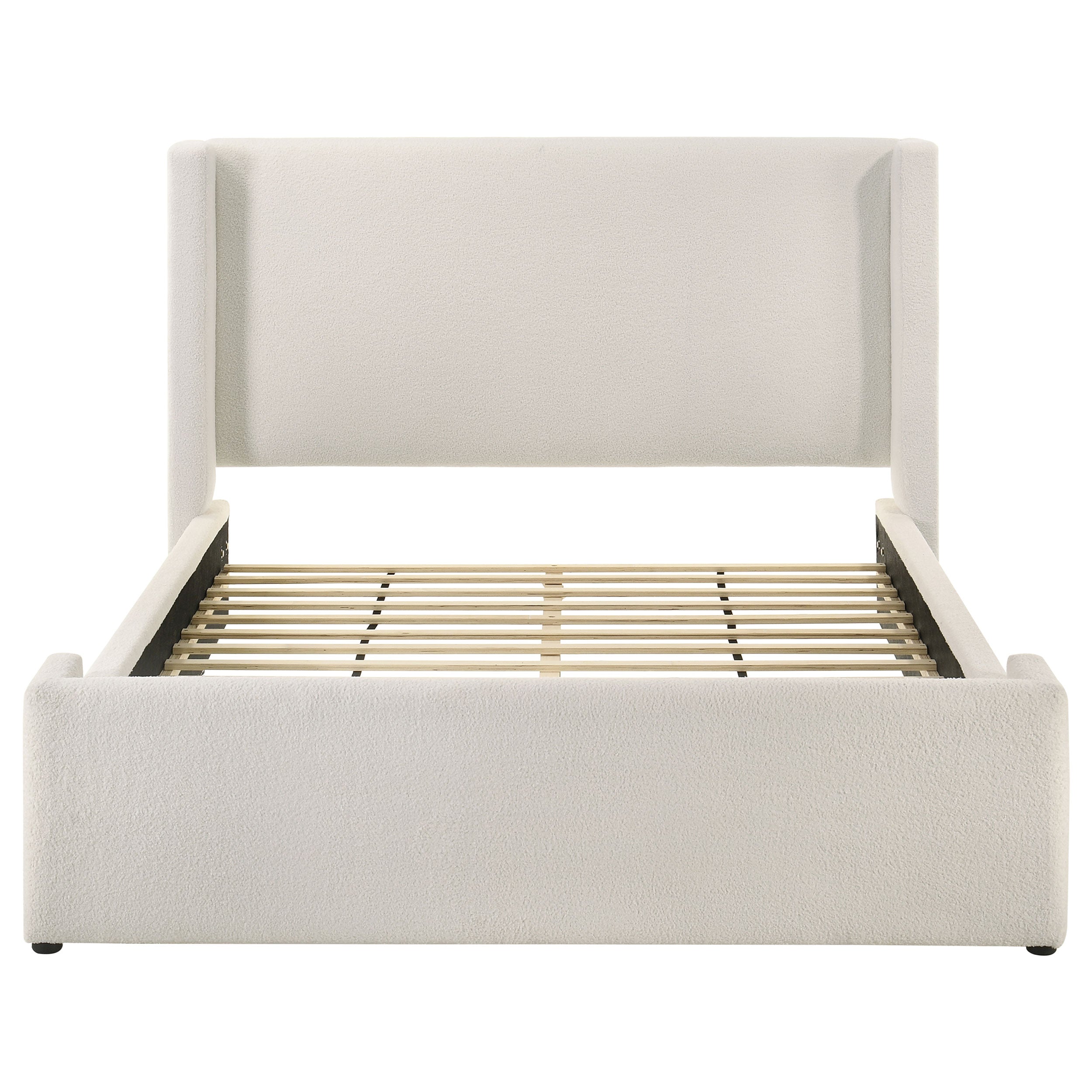 Alamosa Boucle Upholstered  Platform Bed White