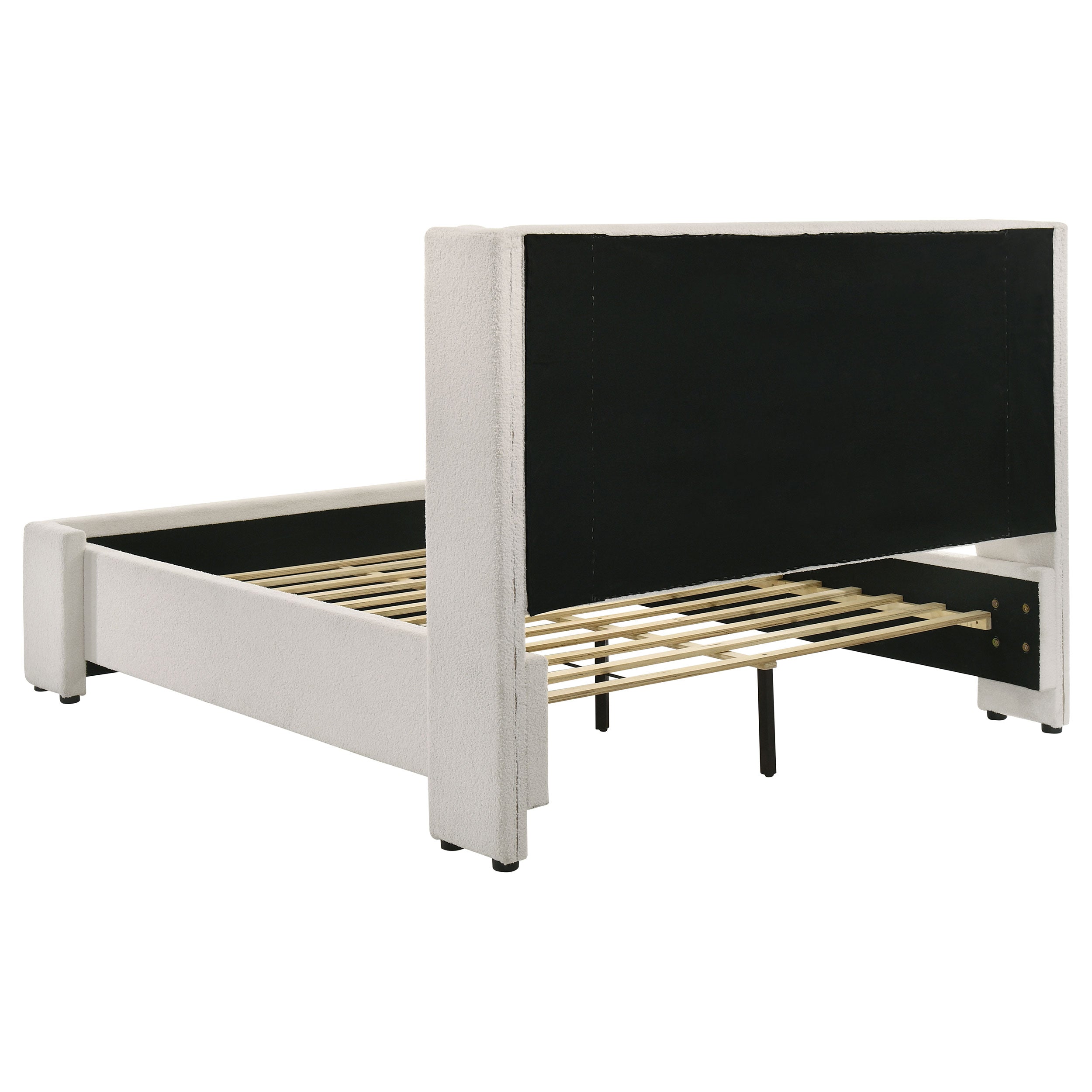 Alamosa Boucle Upholstered  Platform Bed White