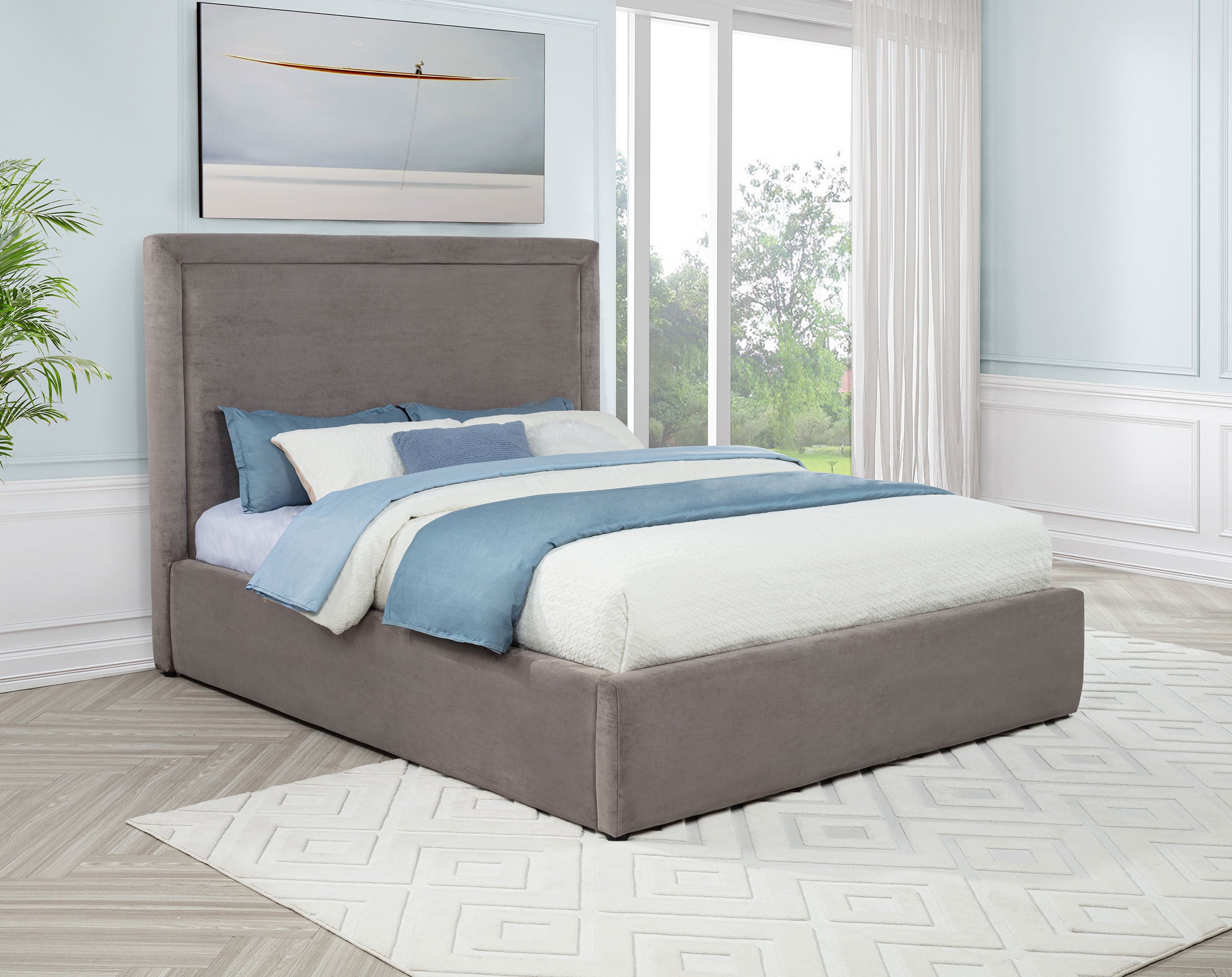 Lawson 55-inch Upholstered  Platform Bed Light