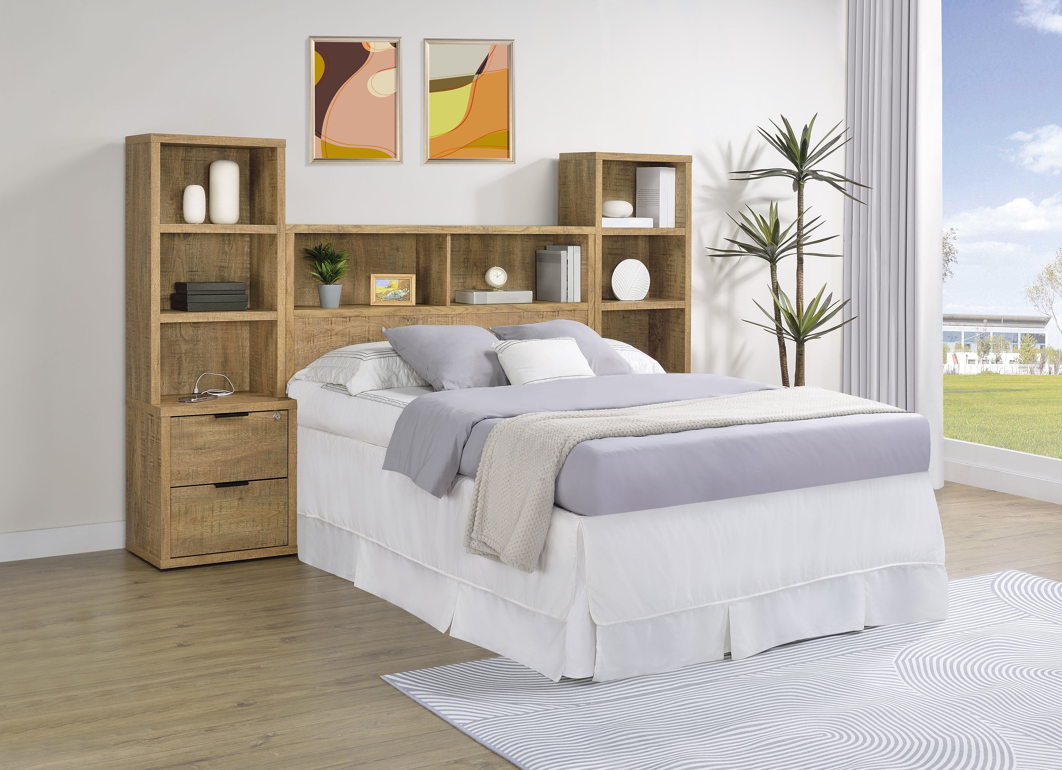 Westpark 3-Piece Bedroom Set Bookcase Headboard Mango