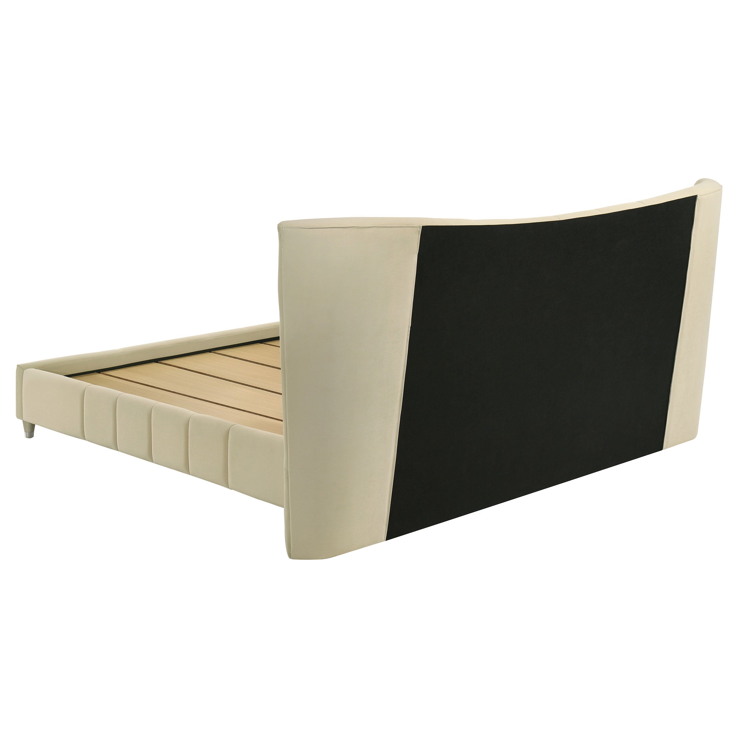 Evelyn Upholstered Panel Platform Bed Ivory