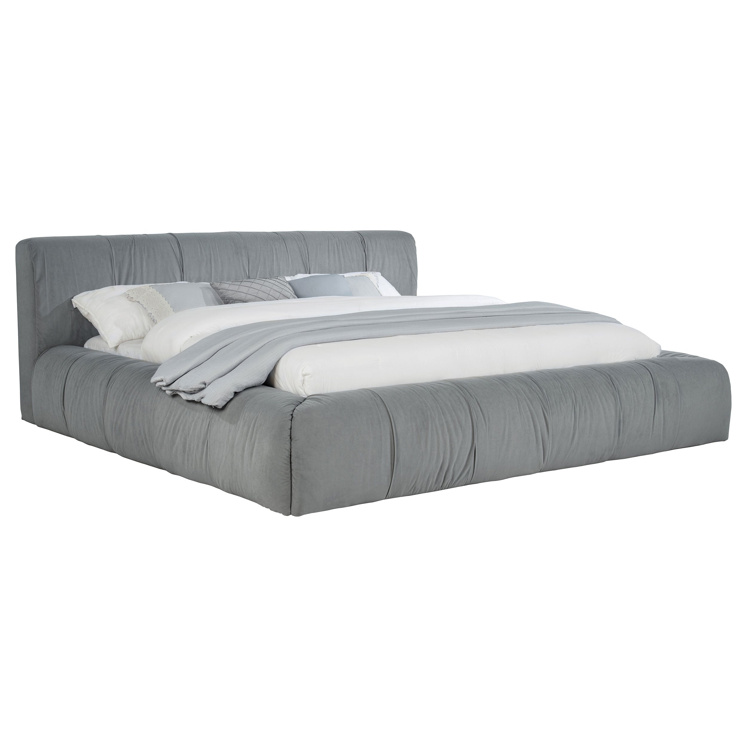 Wilshire Upholstered Platform Bed Grey