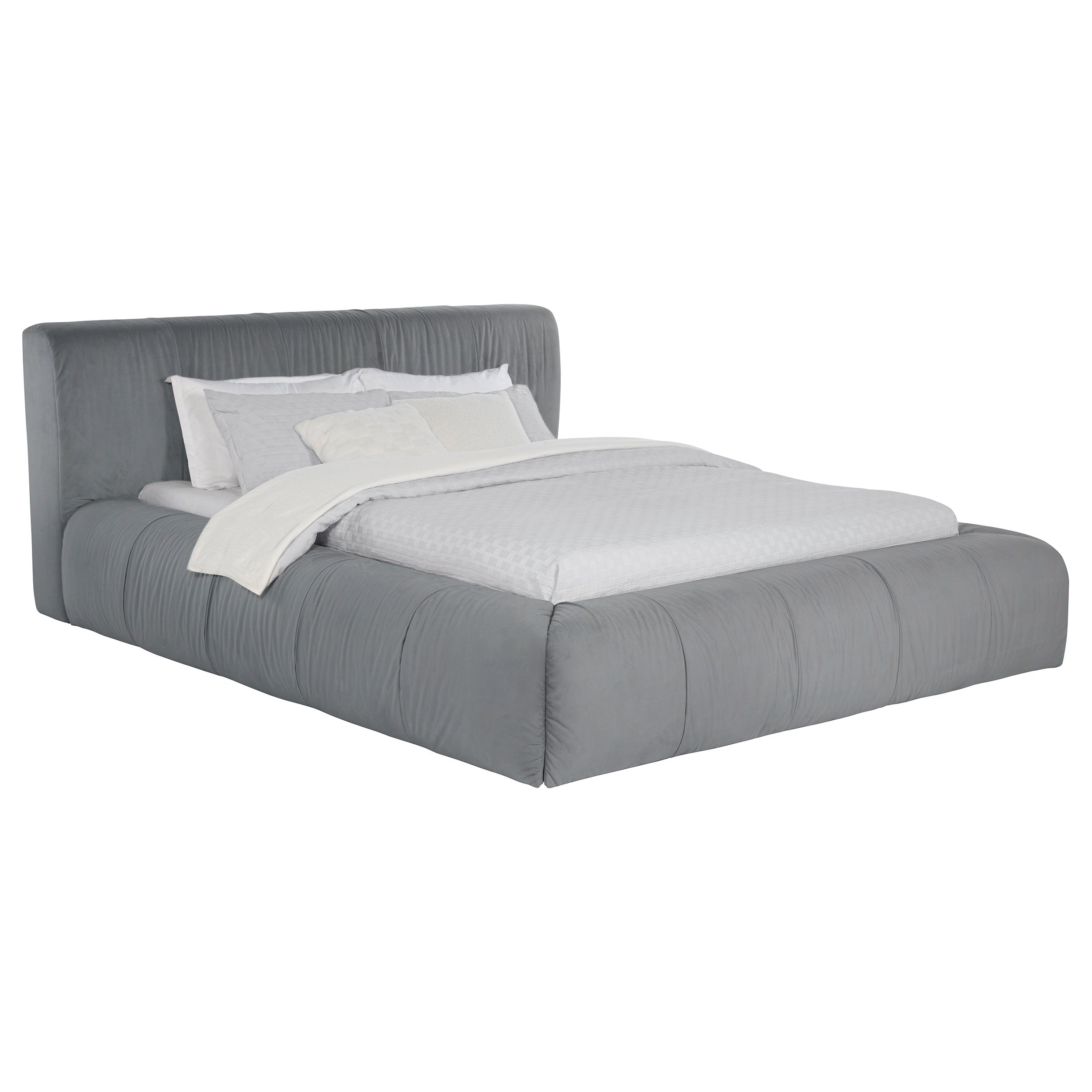 Wilshire Upholstered Platform Bed Grey