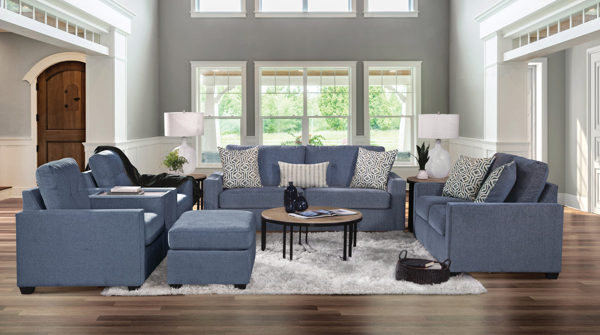 North Denim Sofa and Loveseat Set