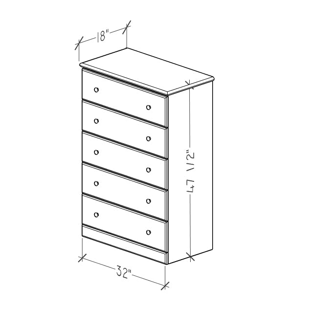 5-Drawer Big Chest 32"