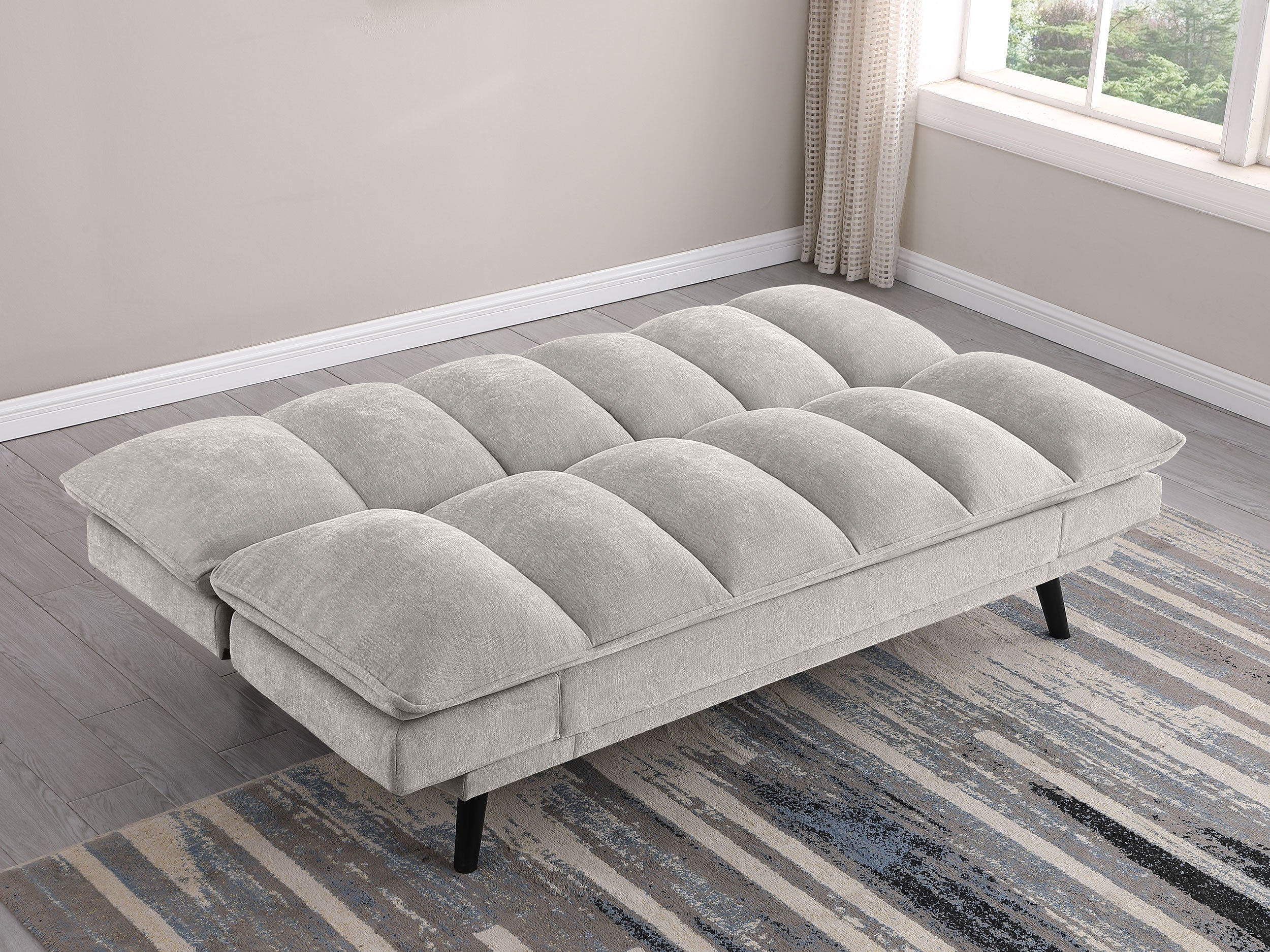 Laredo Upholstered Tufted Convertible Sofa Bed Grey