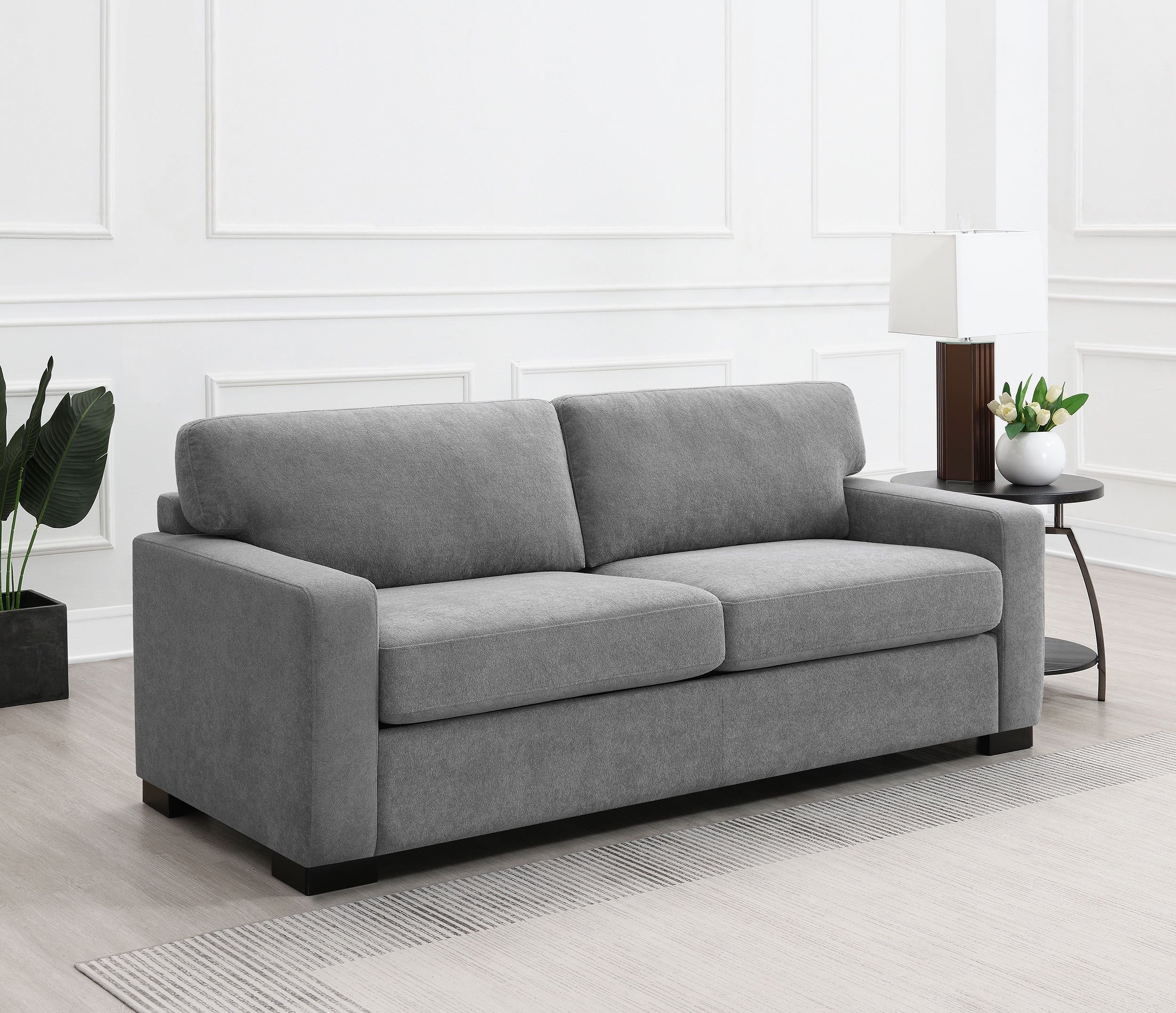 Simpson Upholstered Sofa Sleeper with  Mattress Grey