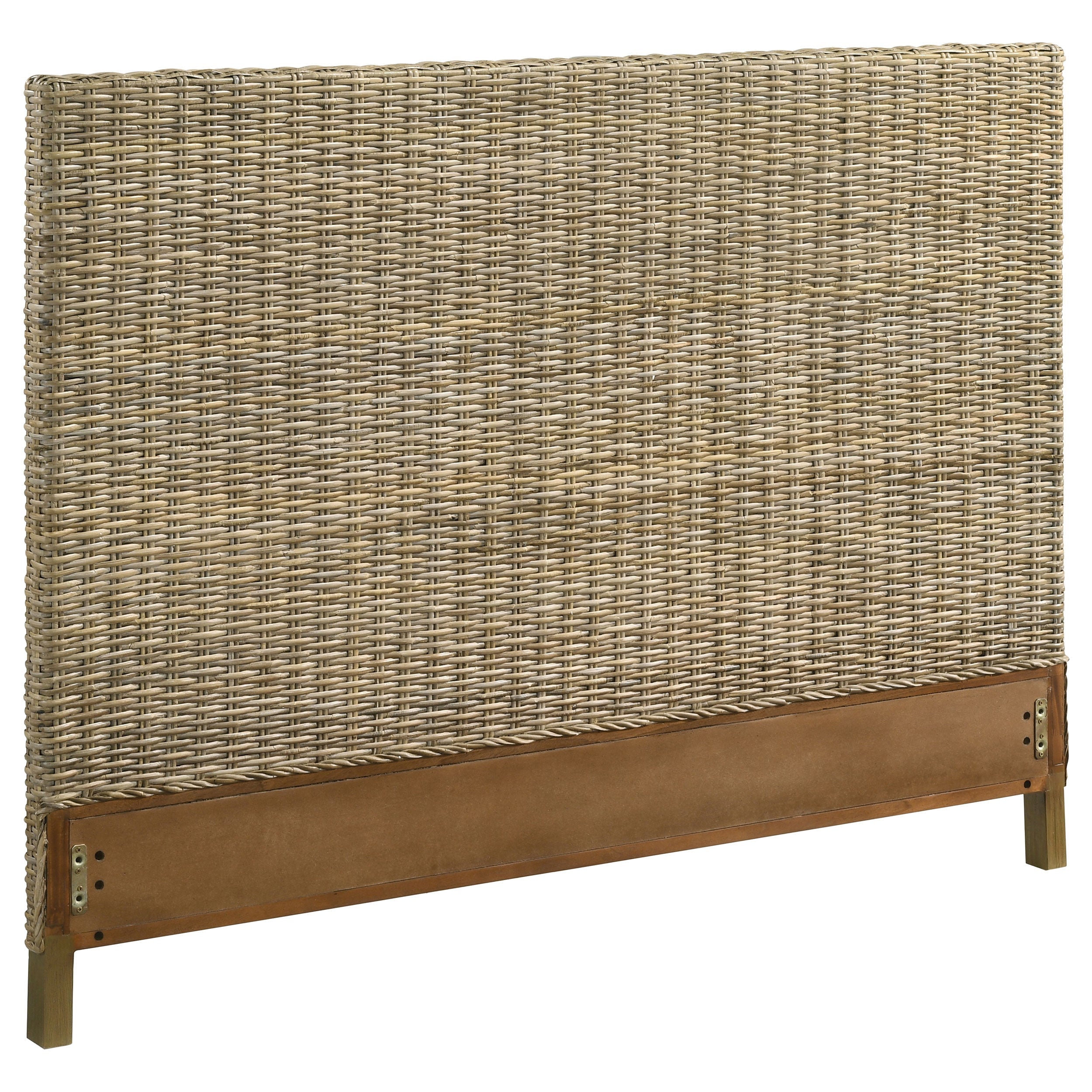 Zyla Woven Rattan California King Panel Headboard Kubu Grey