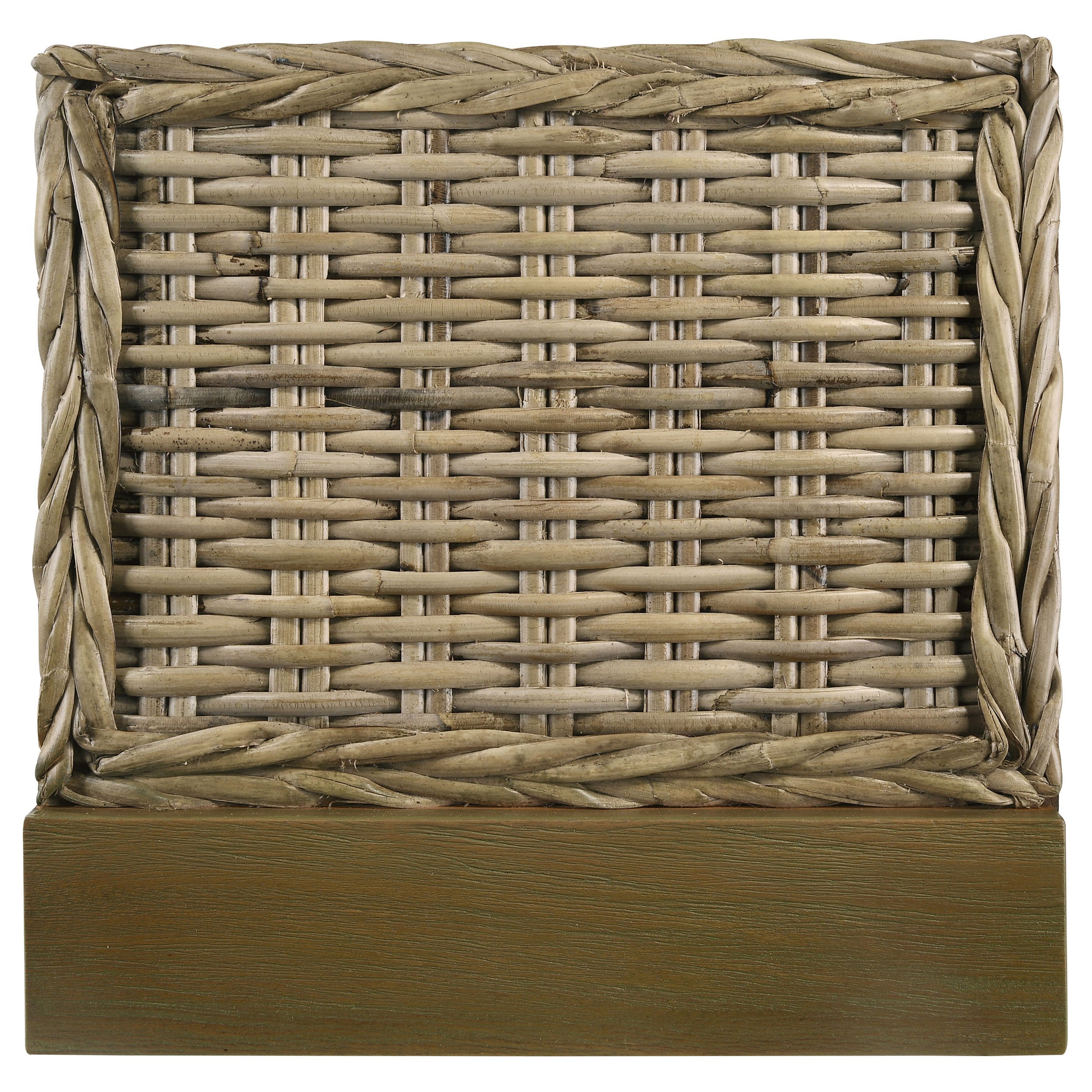 Zyla Woven Rattan California King Panel Headboard Kubu Grey