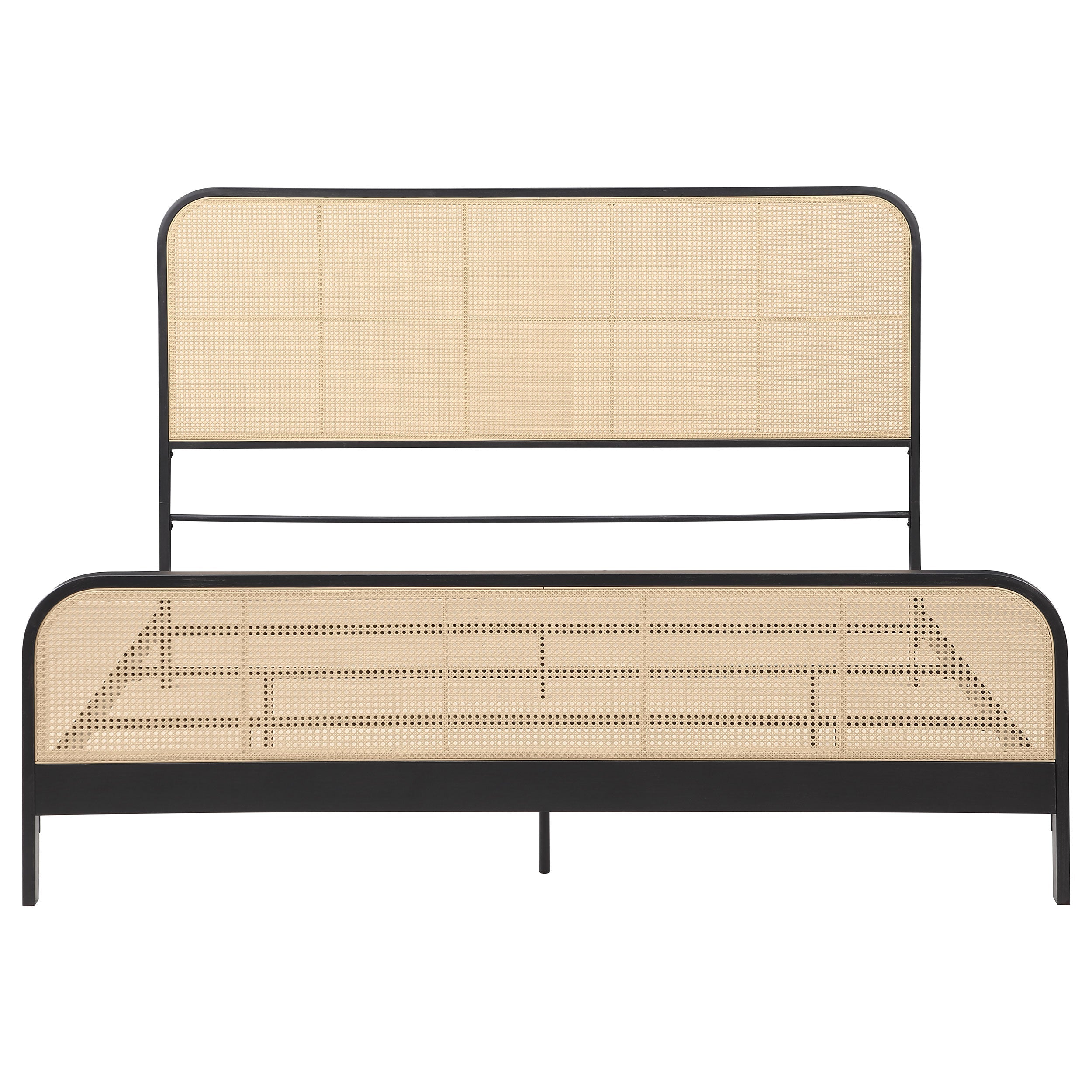 Lanewood Open Cane Webbing Metal  Bed Black