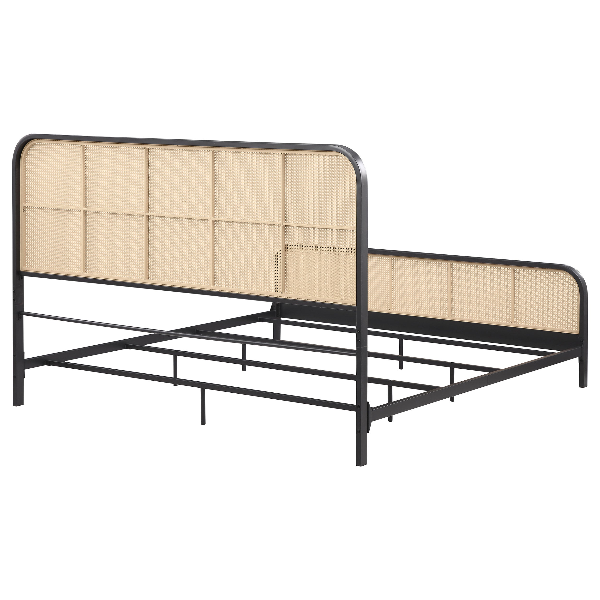 Lanewood Open Cane Webbing Metal  Bed Black