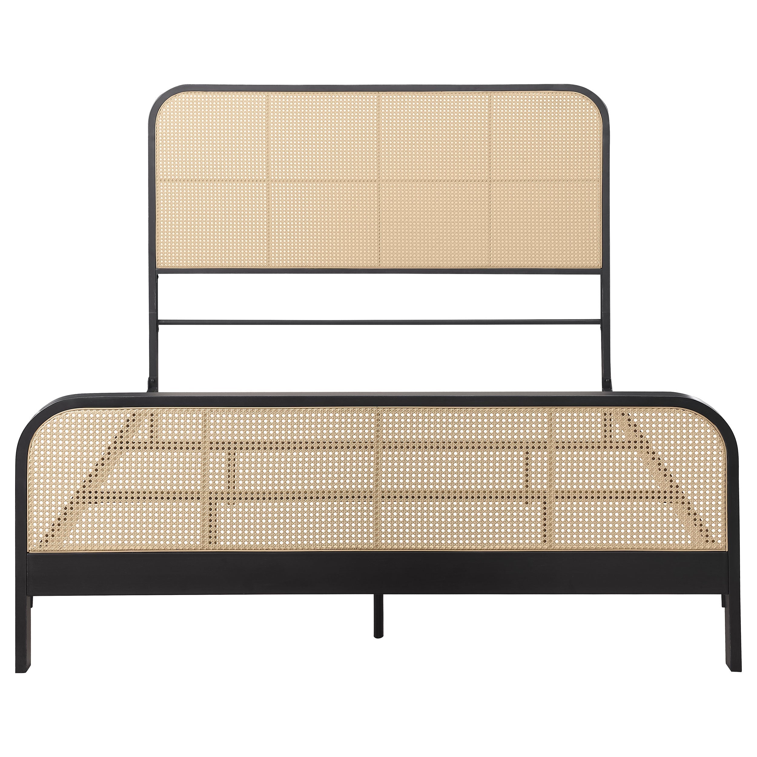 Lanewood Open Cane Webbing Metal  Bed Black