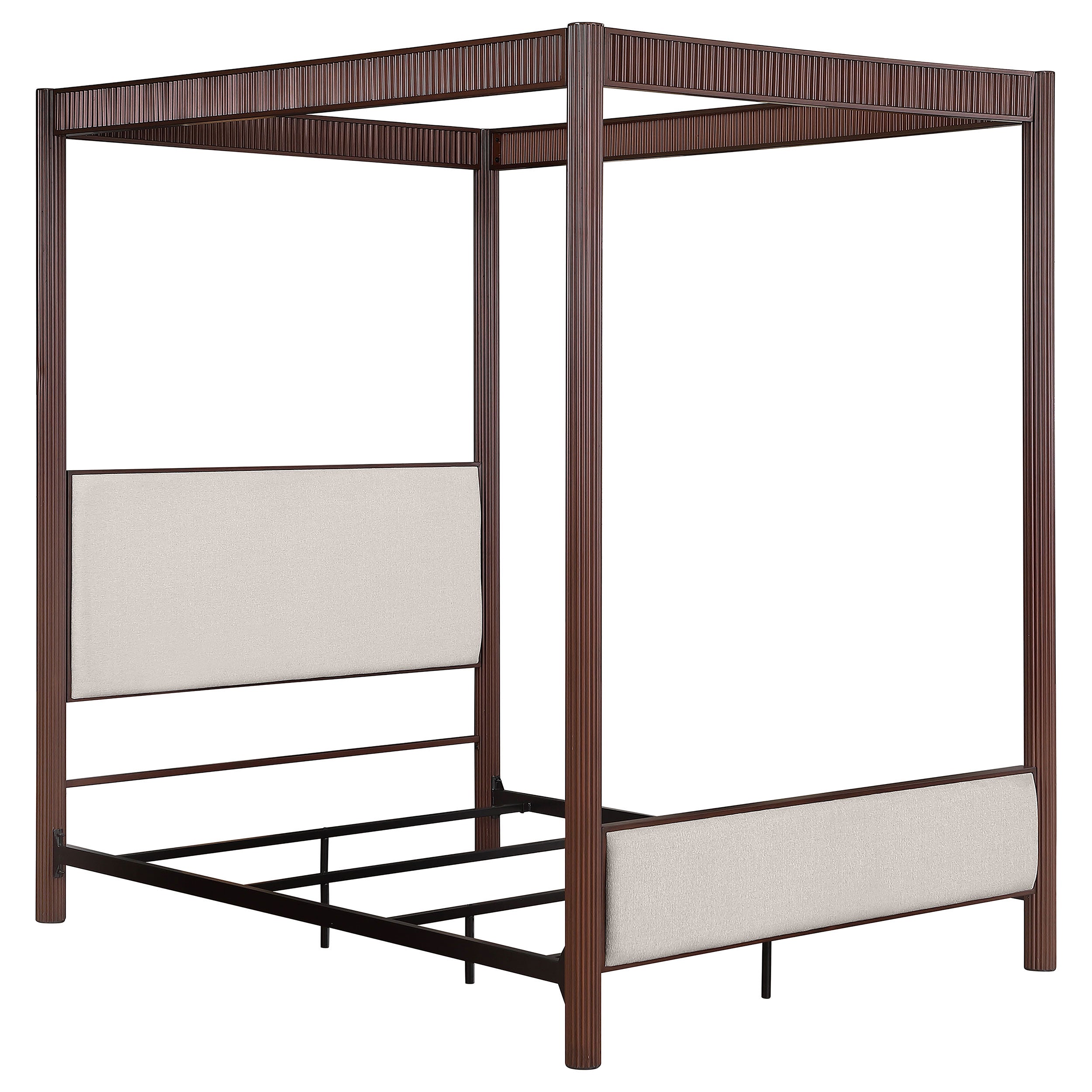 Zimmerlee 89-inch Metal  Canopy Bed Rust Brown