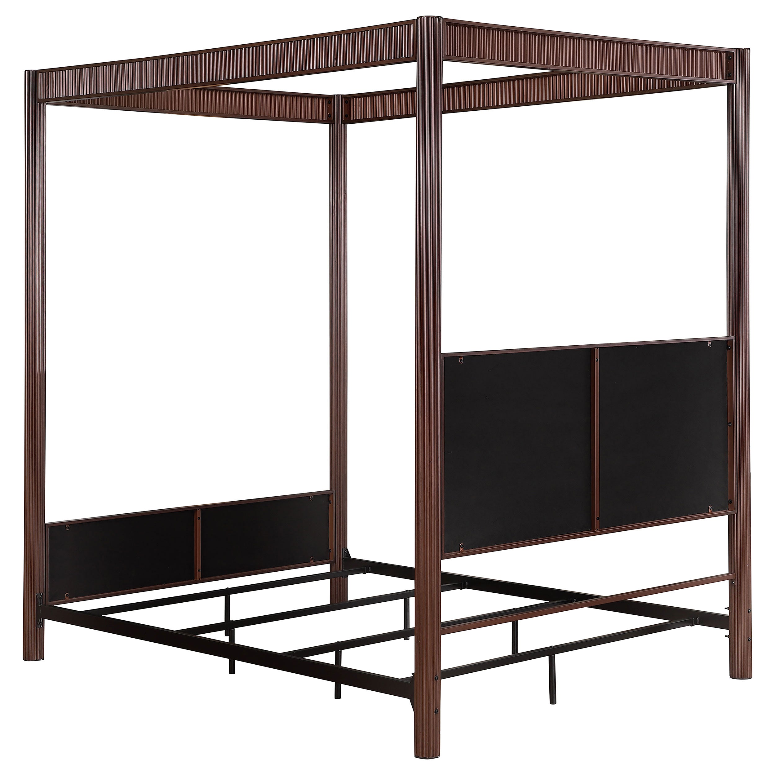 Zimmerlee 89-inch Metal  Canopy Bed Rust Brown
