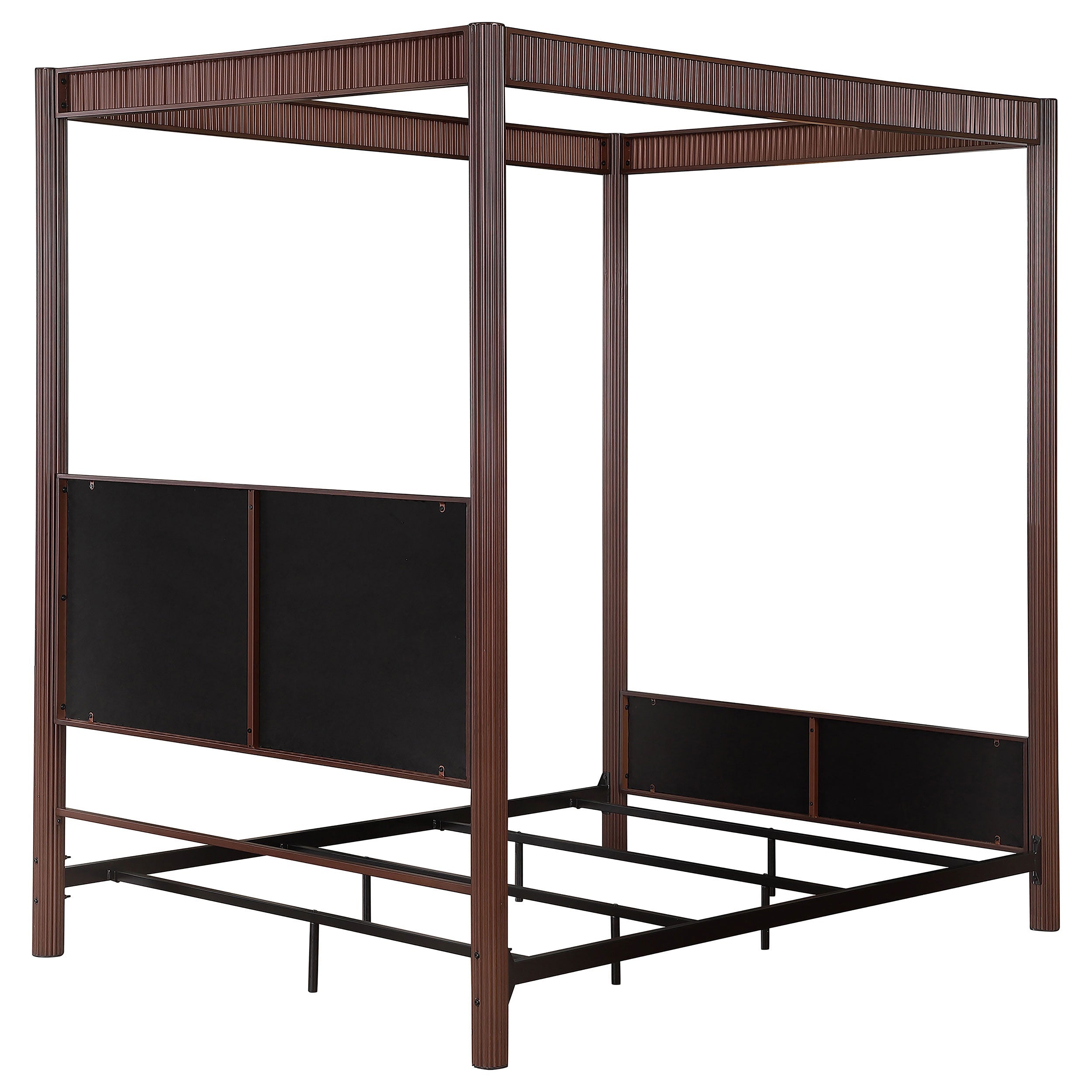 Zimmerlee 89-inch Metal  Canopy Bed Rust Brown