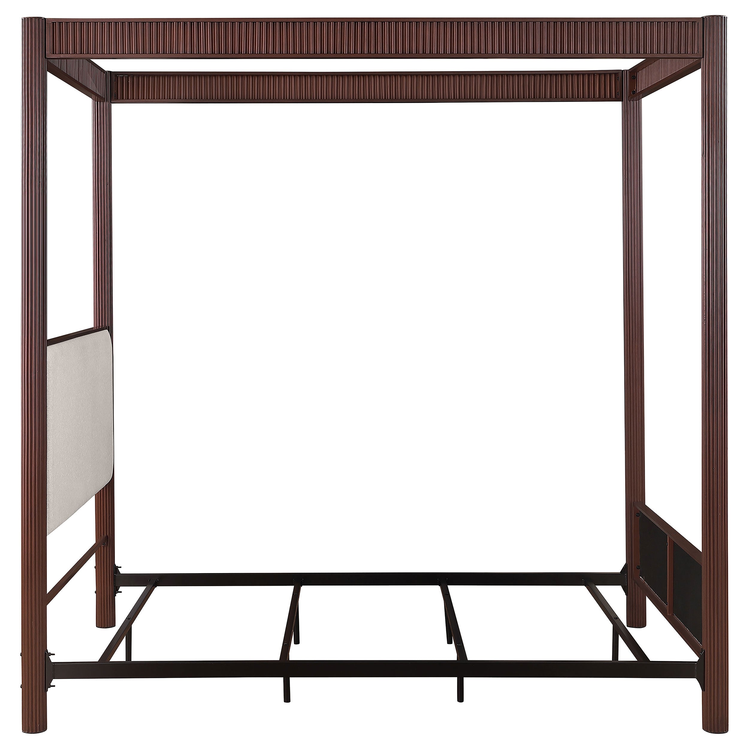 Zimmerlee 89-inch Metal  Canopy Bed Rust Brown