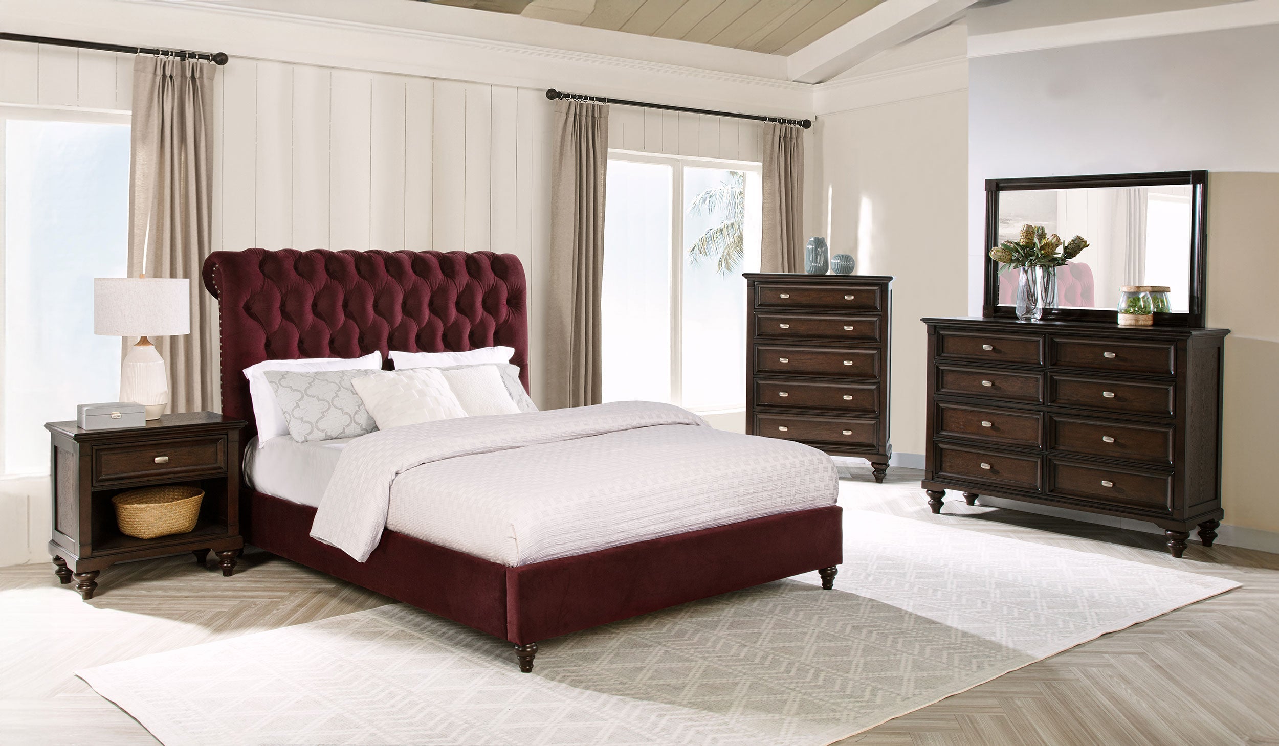 Devon Bedroom Set Beige and Oak