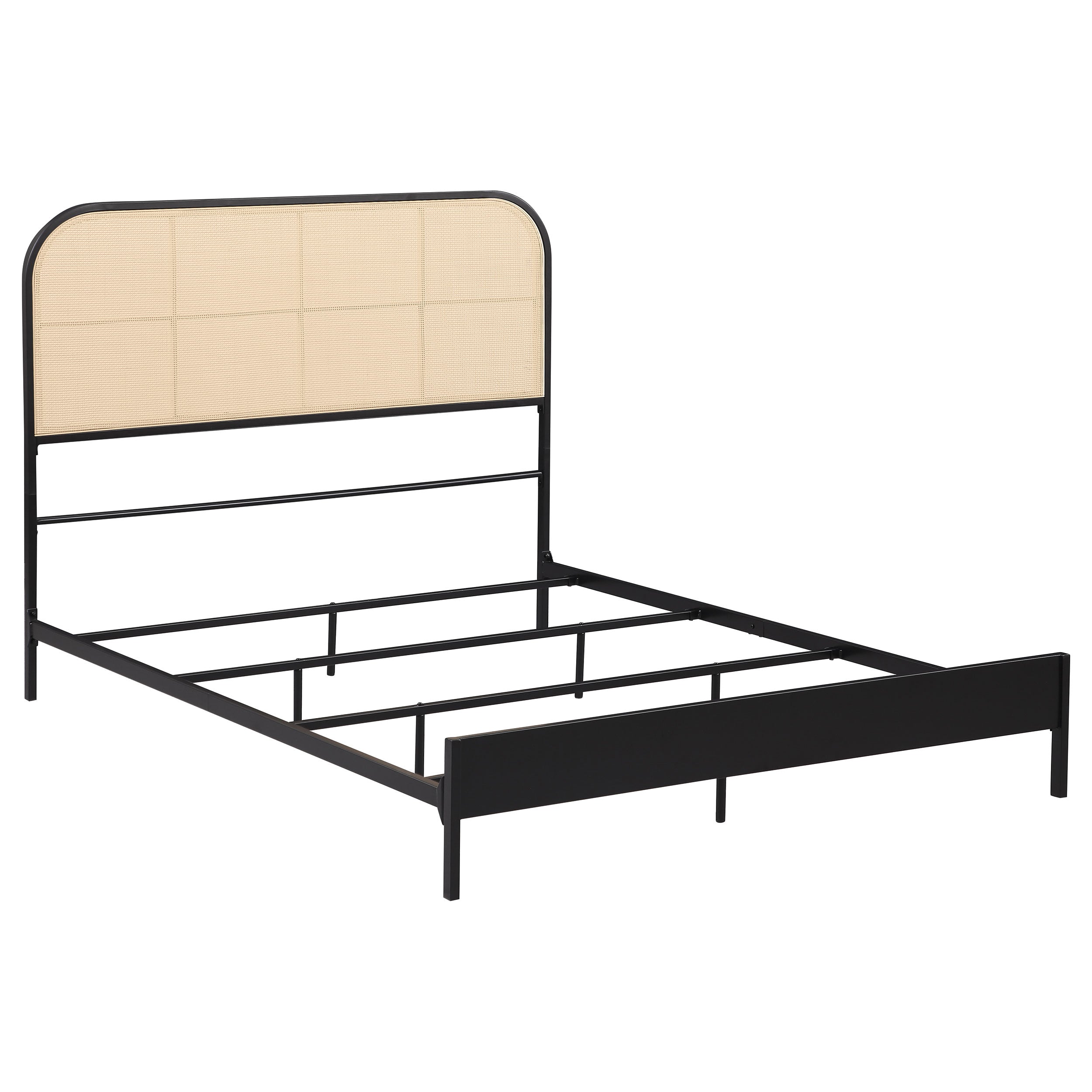 Amherst Radio Weave Rattan Metal Bed Black